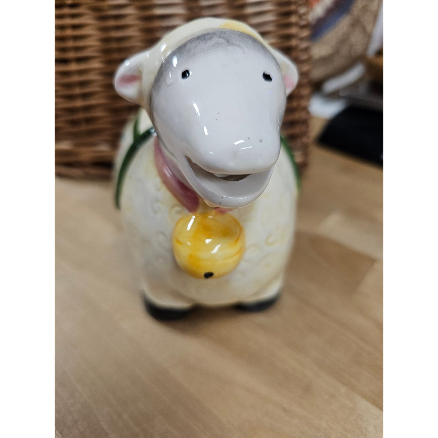 Vintage Ceramic Sheep Lamb Creamer / Pen Holder / Planter