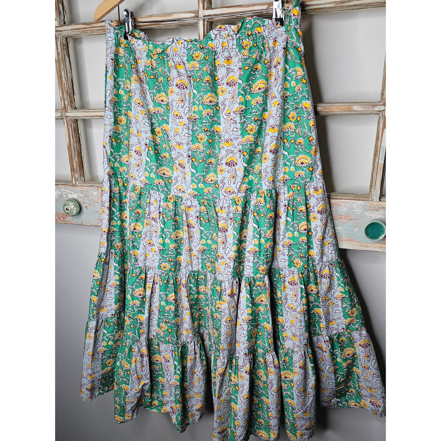 Rhode X Target Green Floral Maxi Skirt with Elastic Waistband Size L NWT