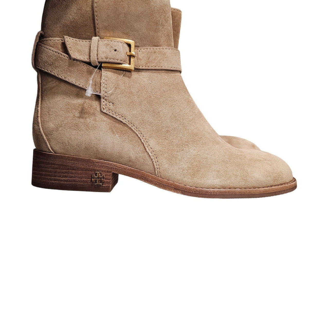 NWOB Tory Burch Brooke Ankle Bootie In Light Suede Ladies size 7.5