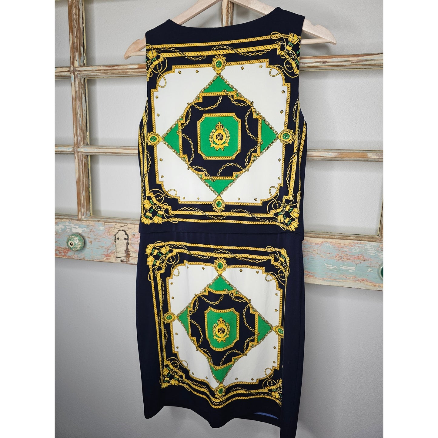 Ralph Lauren Equestrian Baroque Scarf Sleeveless Dress Ladies size 8P