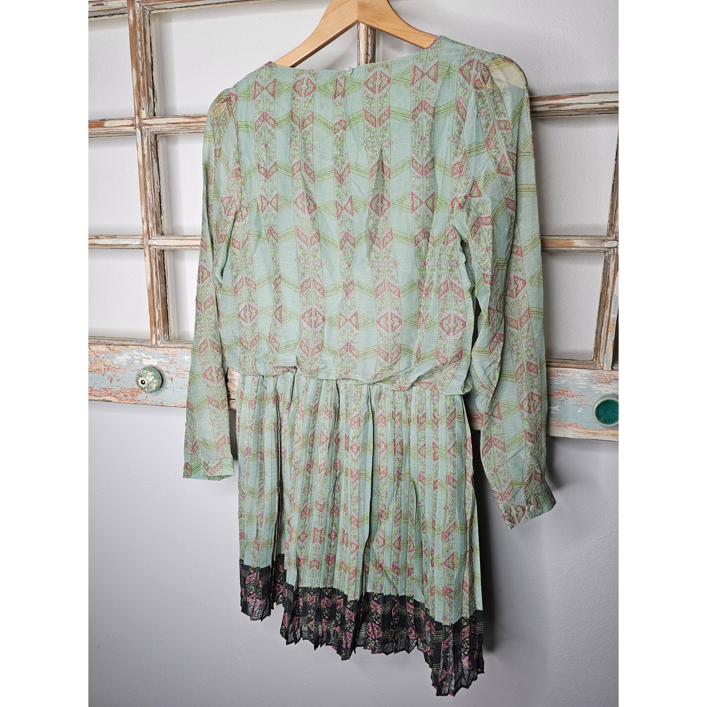 NWT Anthropologie Lavand Blouson Dress Pleated Skirt Ladies size Medium