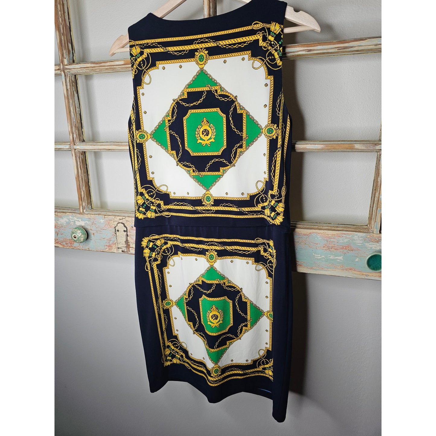 Ralph Lauren Equestrian Baroque Scarf Sleeveless Dress Ladies size 8P