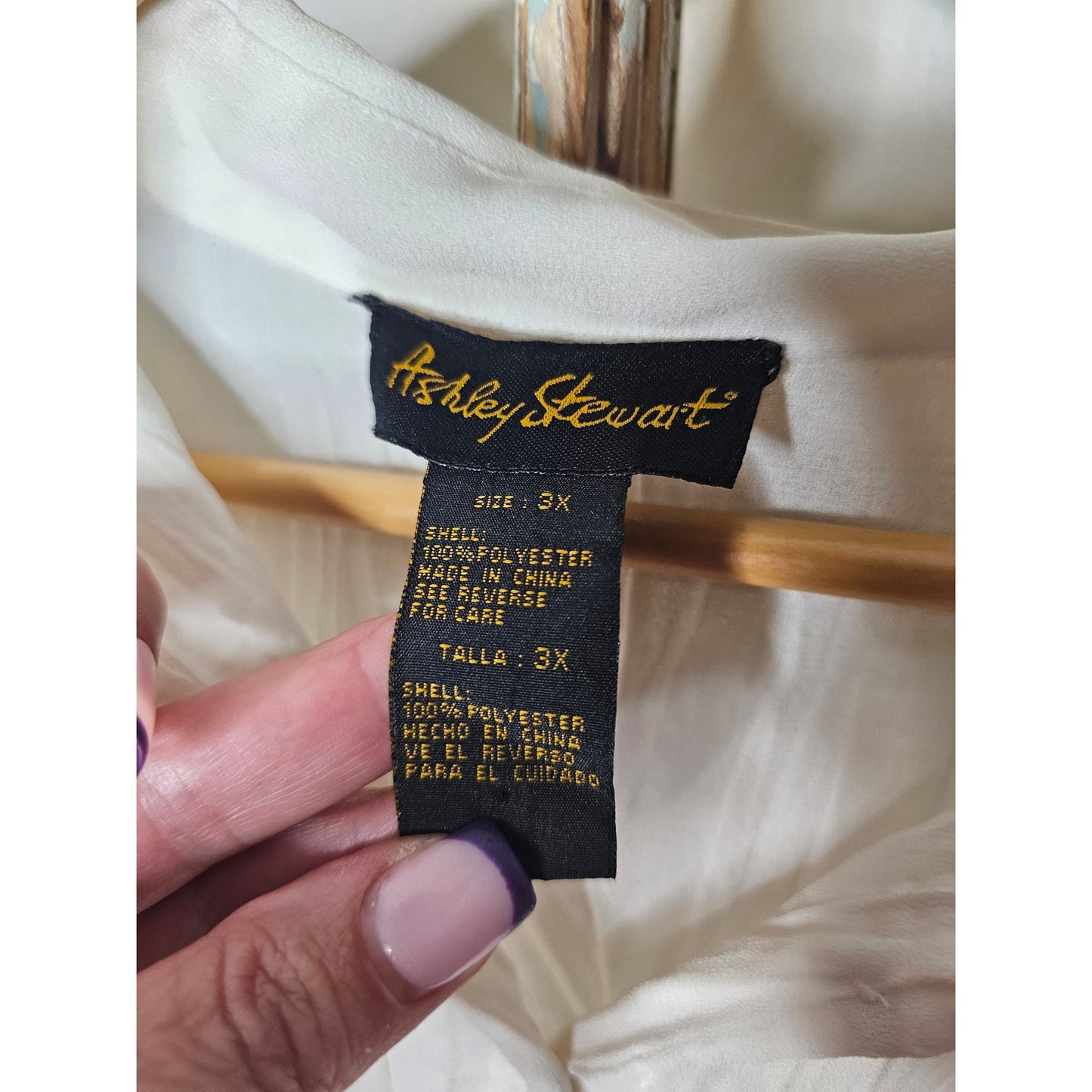 Vintage Ashley Stewart Lightweight Crepe elastic waist Top Size 3X