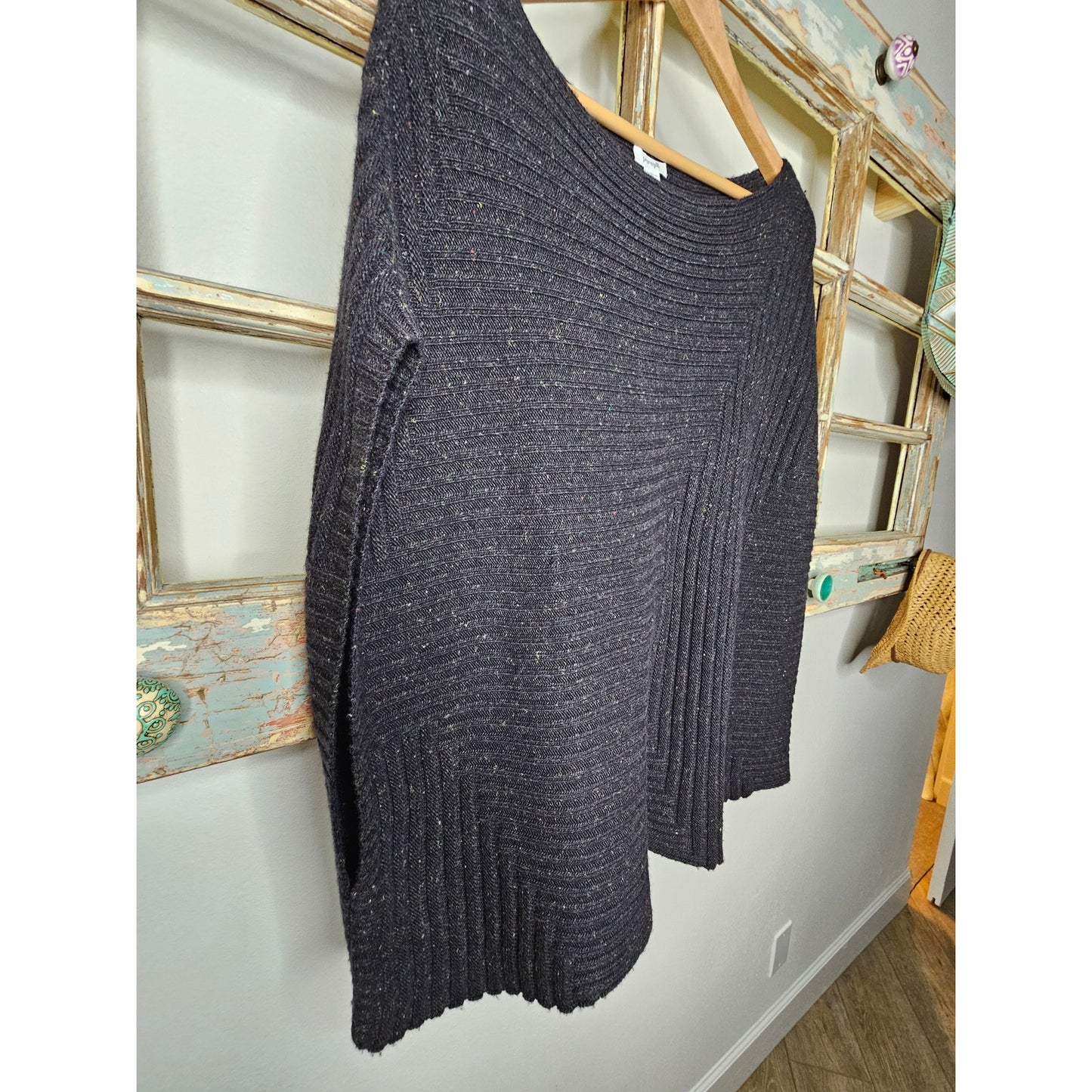 J.Jill PureJill Pullover Ribbed Knit Wool blend Gray Vest Ladies size Large