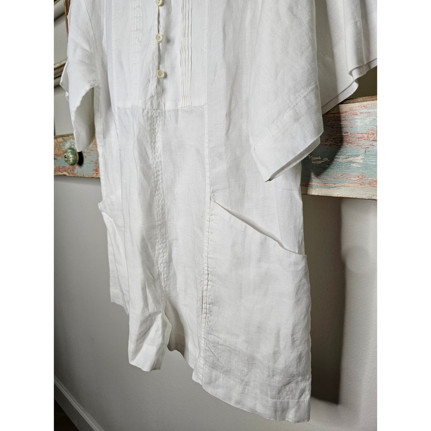 Linen White Joie Short Sleeve Short Romper Ladies size XL