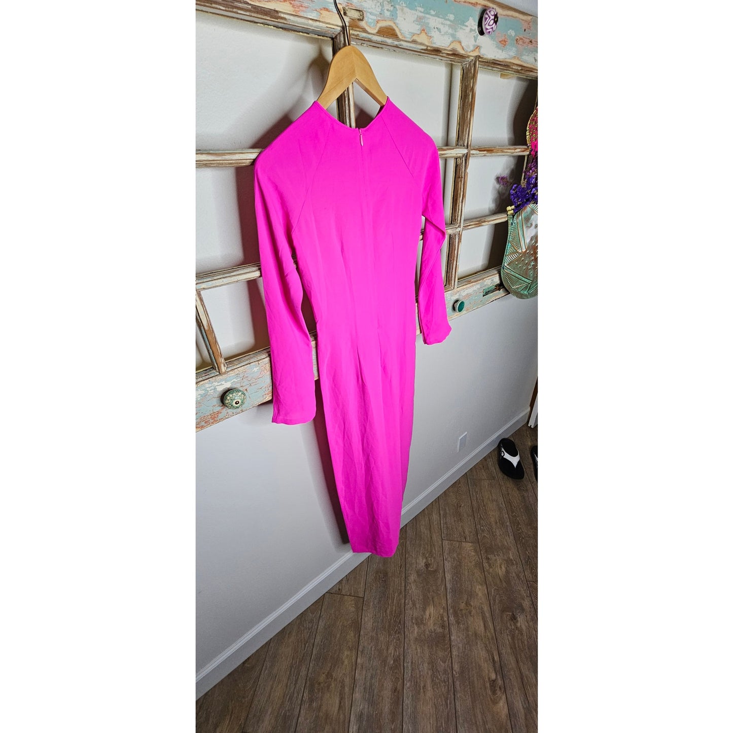 Silk Vibrant Fuchsia Duster Top with high side slits Ladies size XS