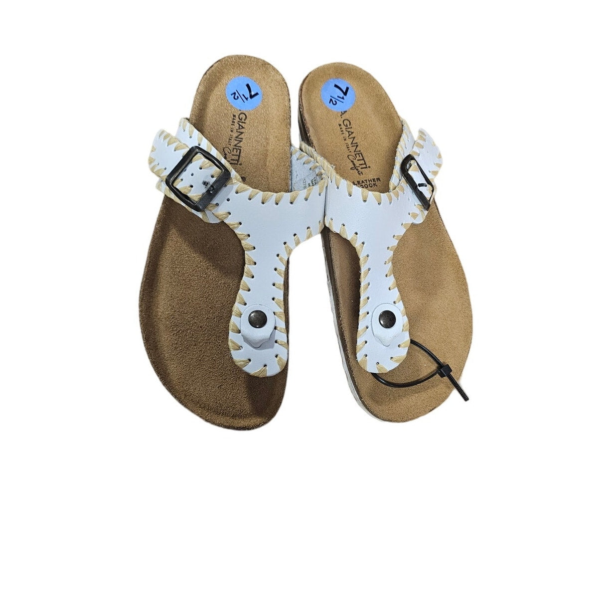 NWT Leather Sandals Italian made A. Giannetti Ladies 7.5 rubber soles