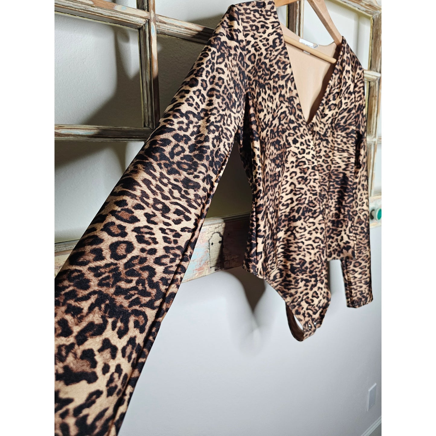 Good American Compression Thong Bodysuit Leopard Cheetah Size 2X