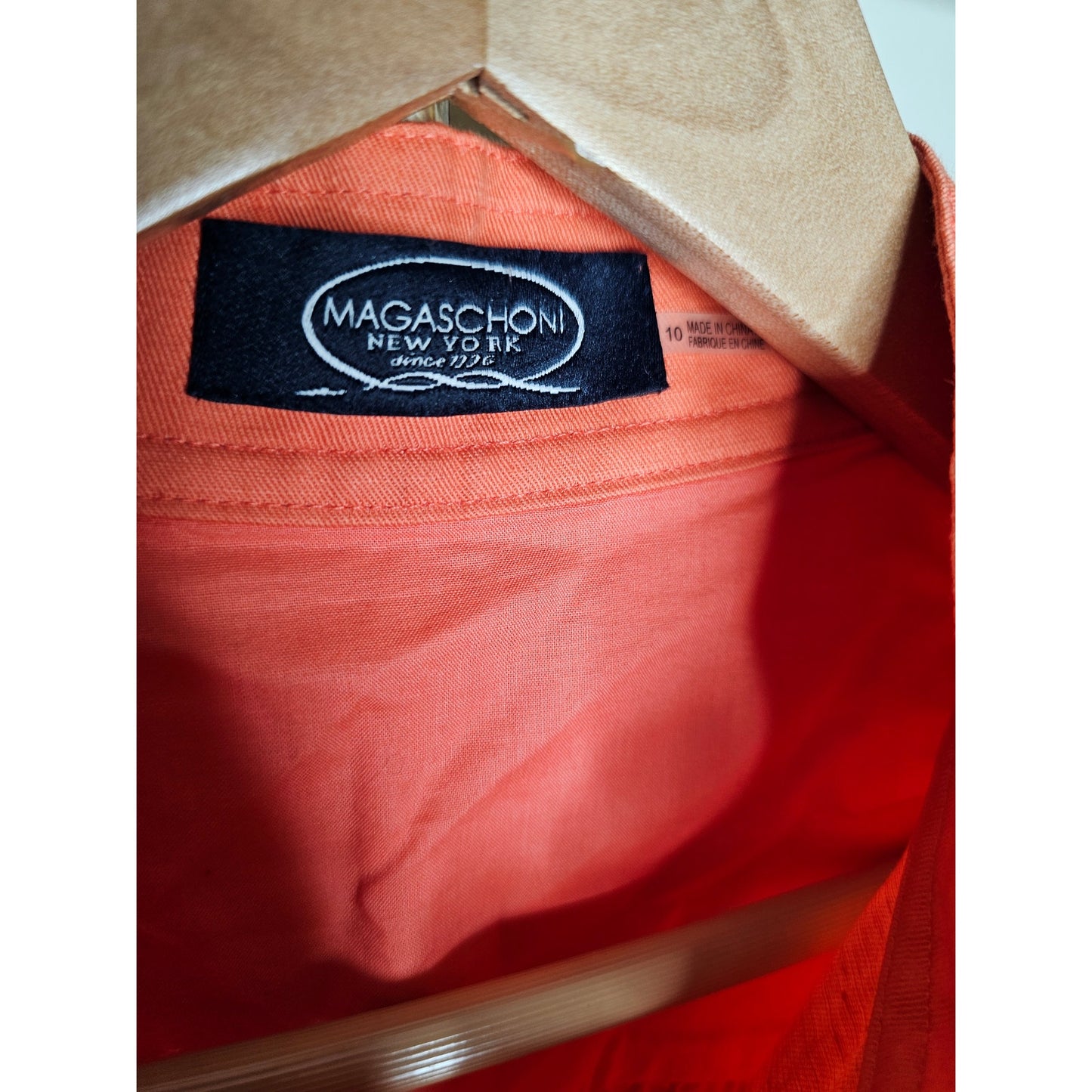 Magaschoni NY Coral Denim Dress 3/4 Sleeves Pullover Ladies size 10