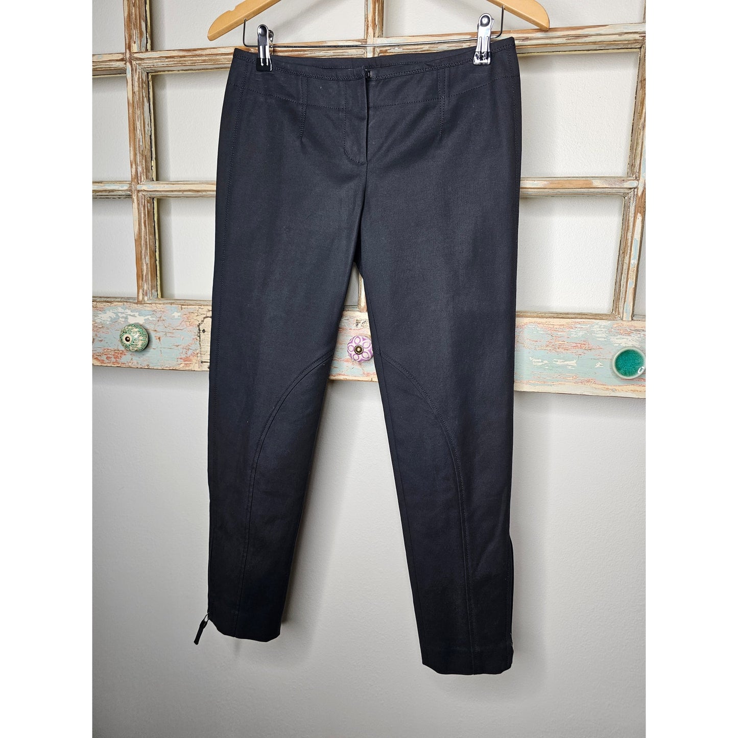 KaufmanFranco Black Midrise Pants with zipper back/side zipper size 4 /40