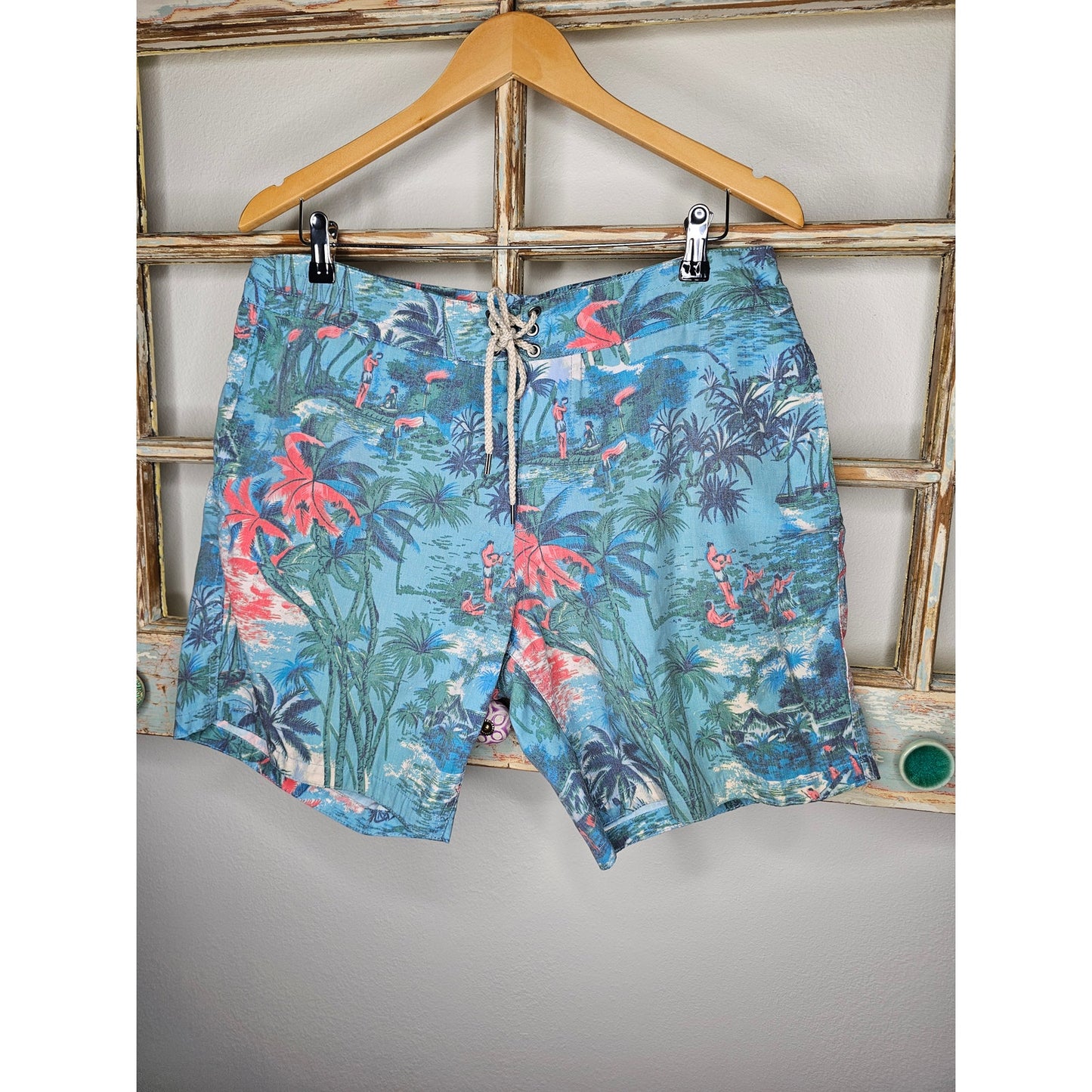 Faherty Men's Board Shorts Swim Trunks Bathing Suit Hawaiian Waist 34