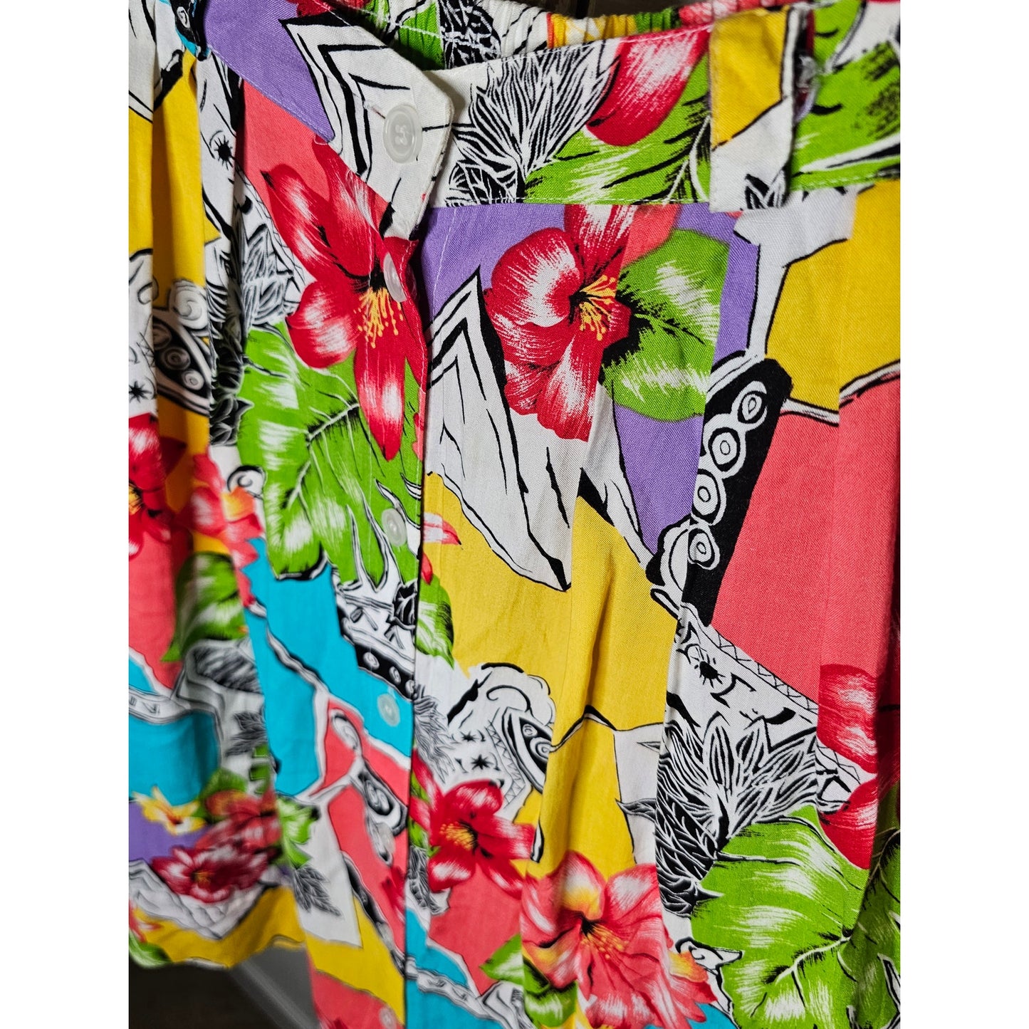 Vintage Novelty Print 80's SK & Company Pleated Skirt Size 29" waist