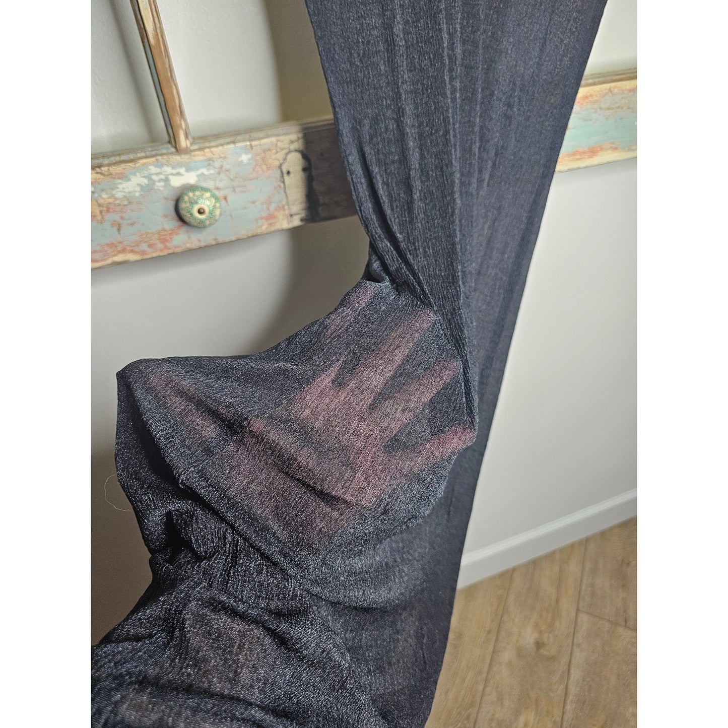 Vintage Nightlady Black Sheer Full Length Nightgown / Dress size Small