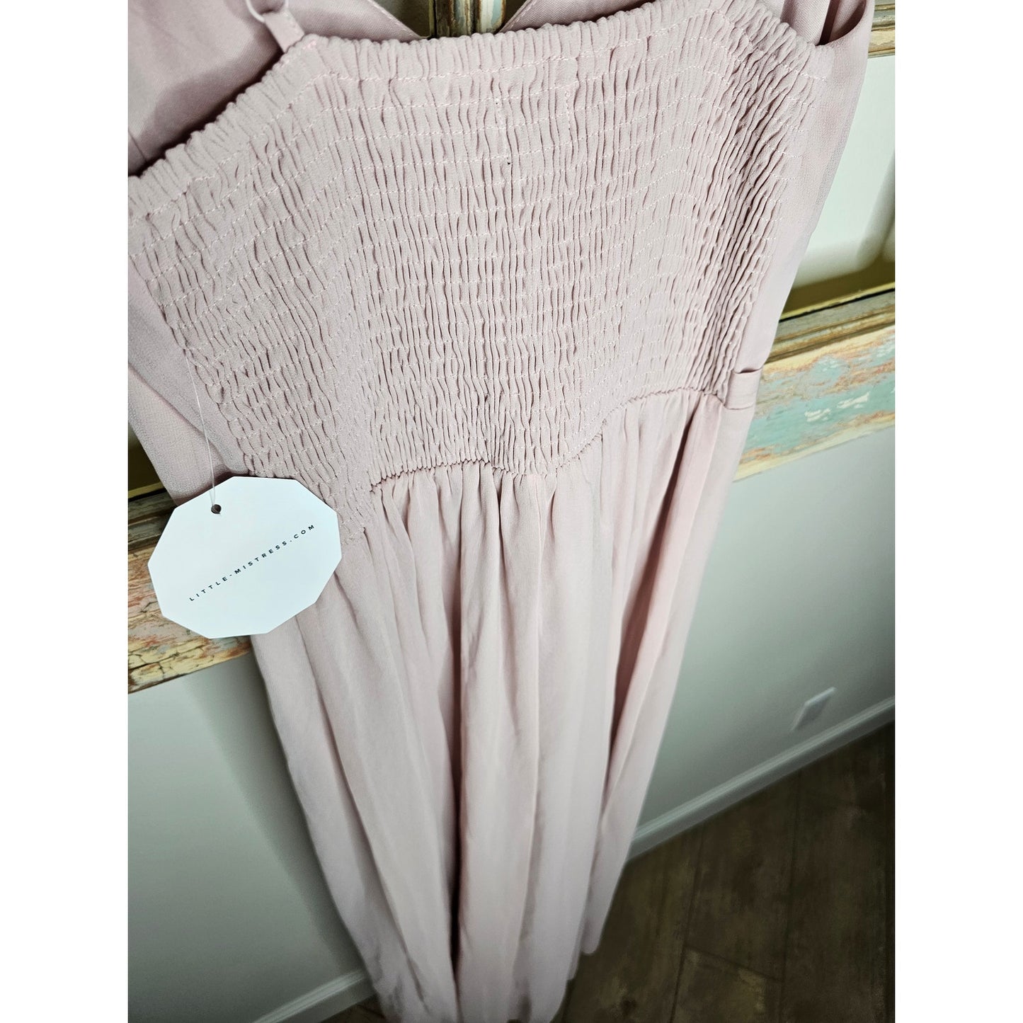 NWT Little Mistress Blush Colored Bridesmaids Dress Size 10