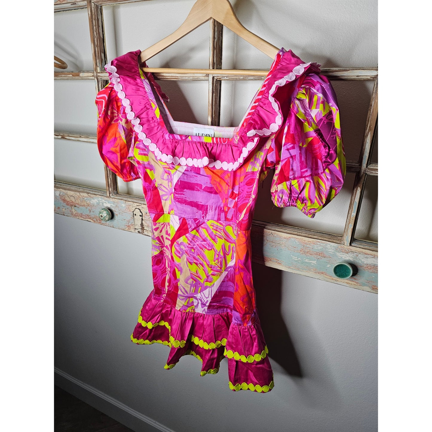 NWT Alden Adair Emma Dress in Crazy Crush Cotton Size Small