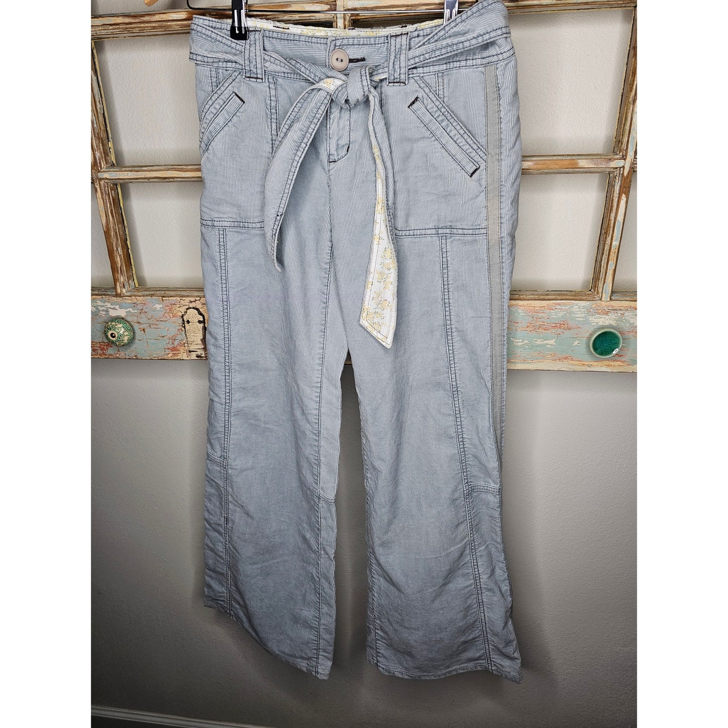 HEI HEI Anthropologie Wide Leg Light Blue Corduroy Pants Size 2