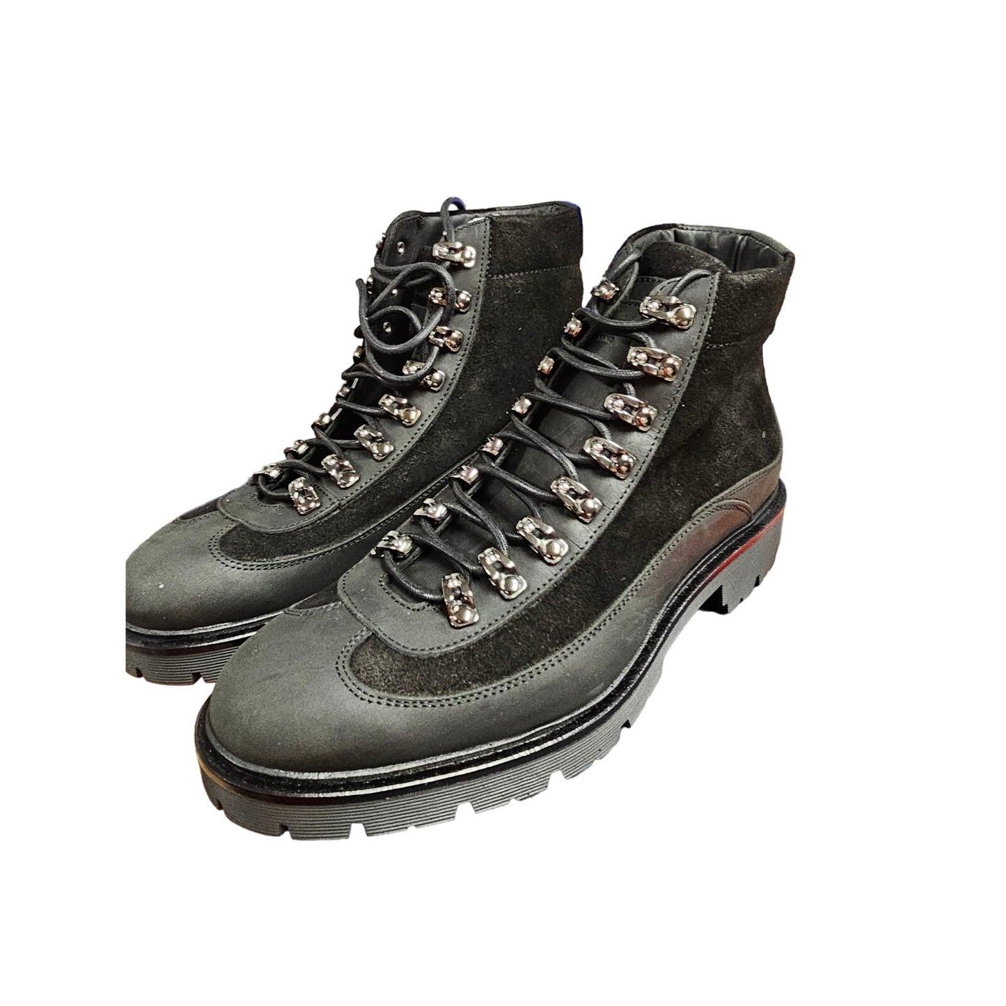 NIB Good man Brand Black Leather/ Suede Hiking Boots Mens Size 9.5
