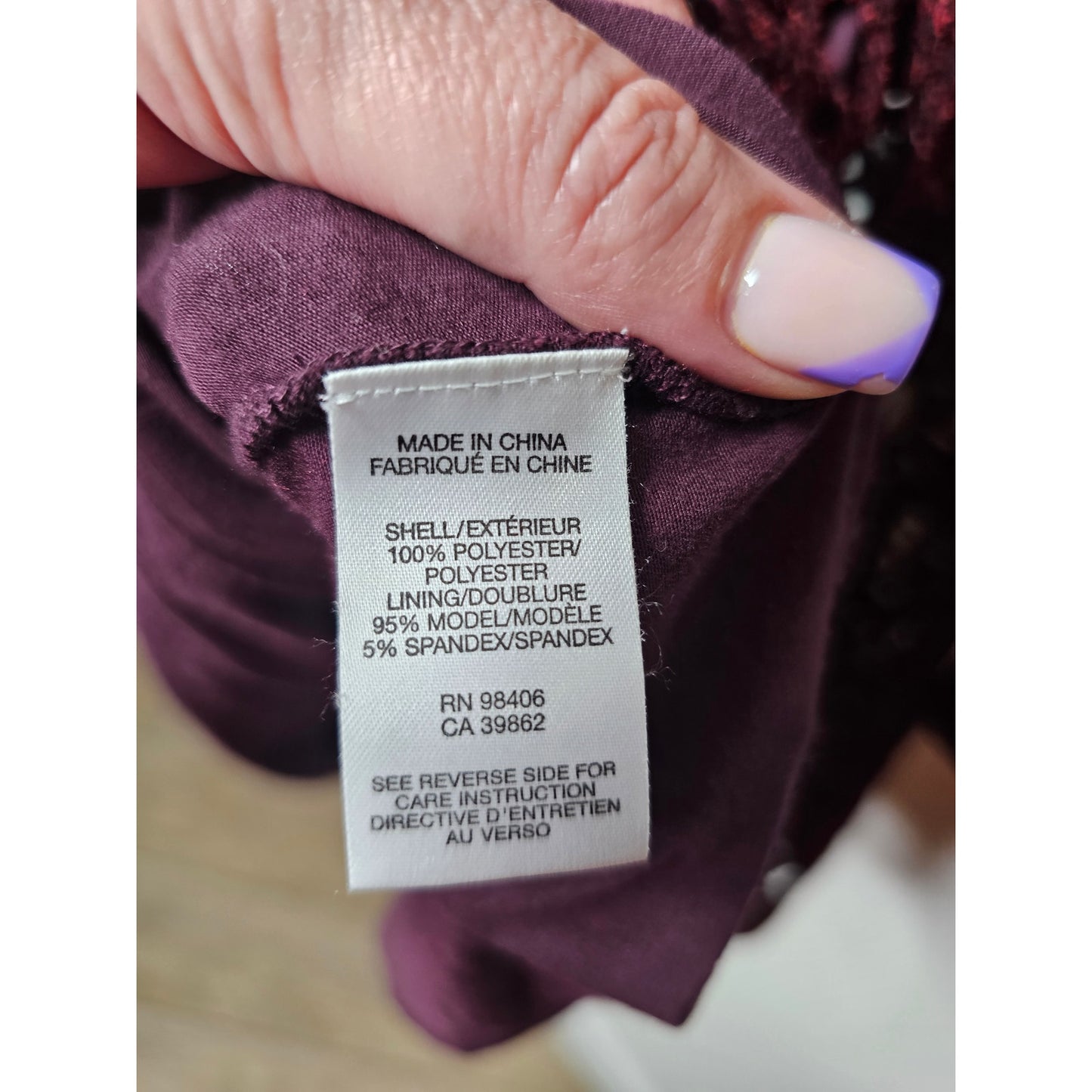 Theysken's Theory Maroon Crocheted Dress W/ Slip Ladies size Small