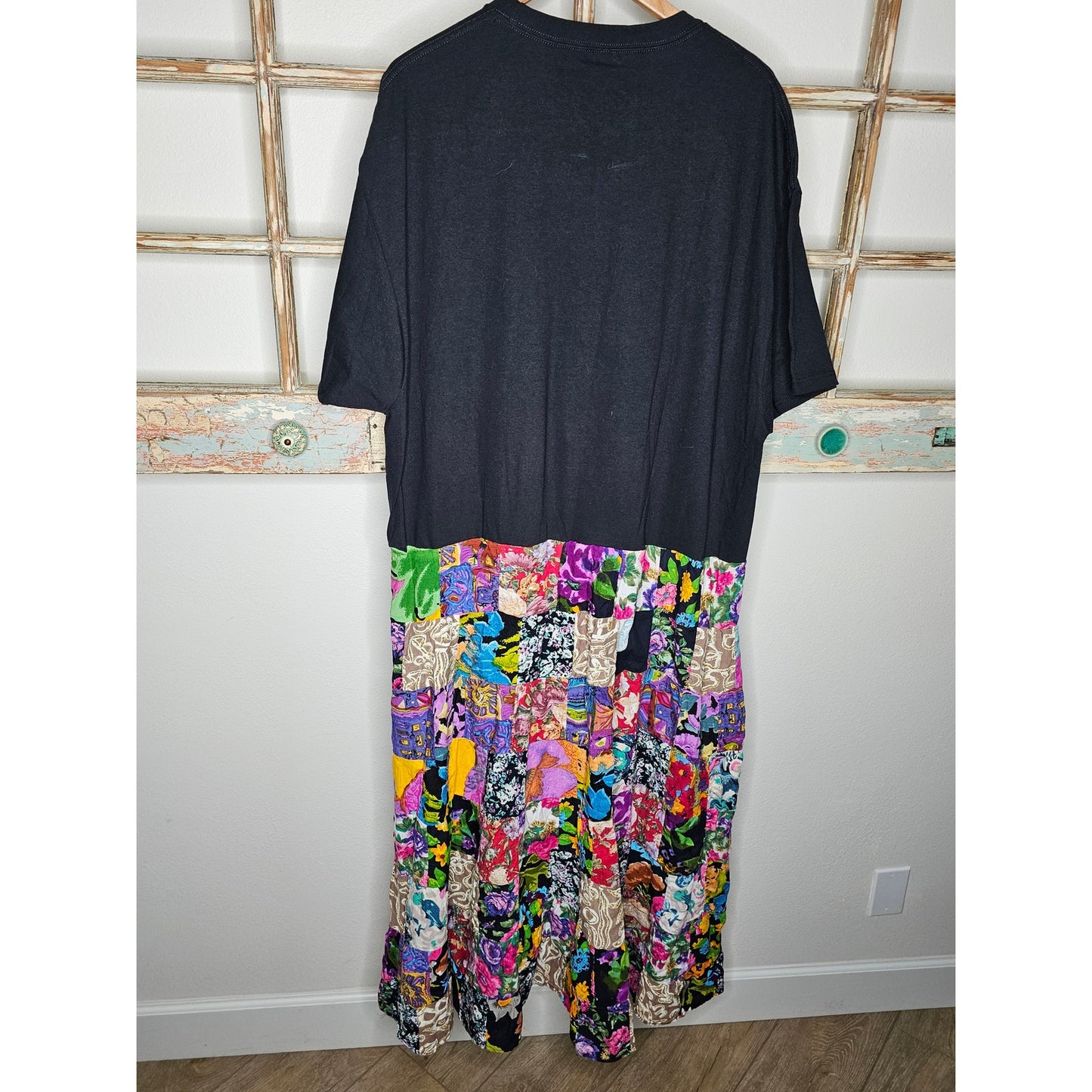 ONE OF A KIND T-Shirt BOHO flowy Patchwork Dress Ladies size 2X