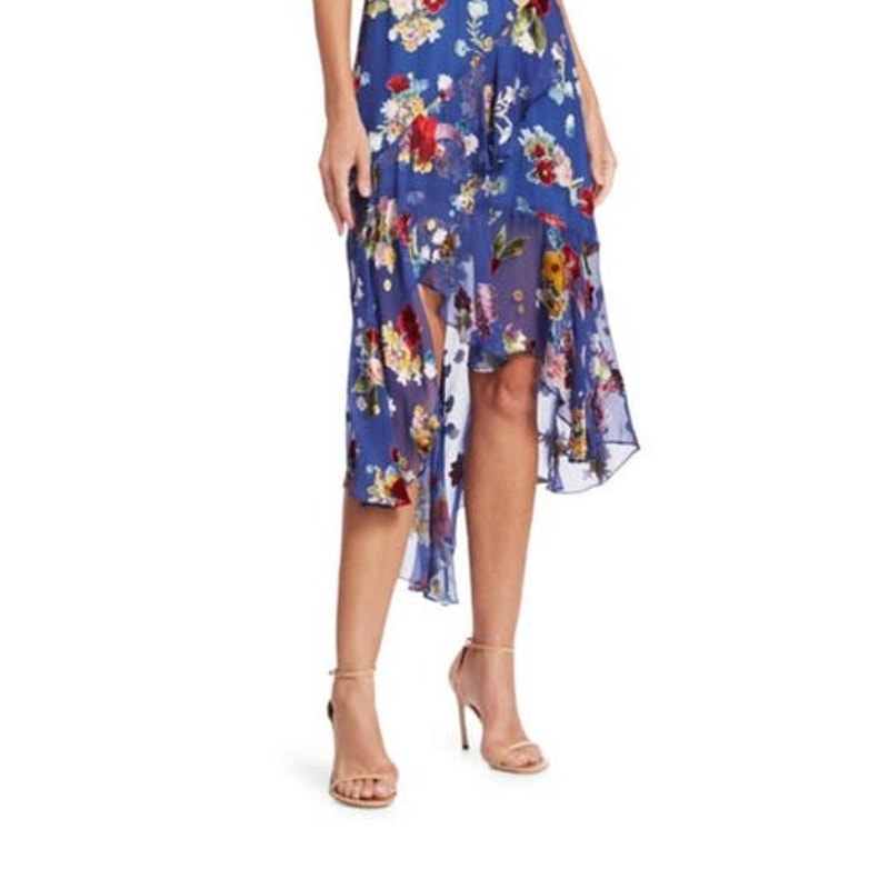 NWT Alice & Olivia Floral Asymmetrical High/Low Skirt Size 10