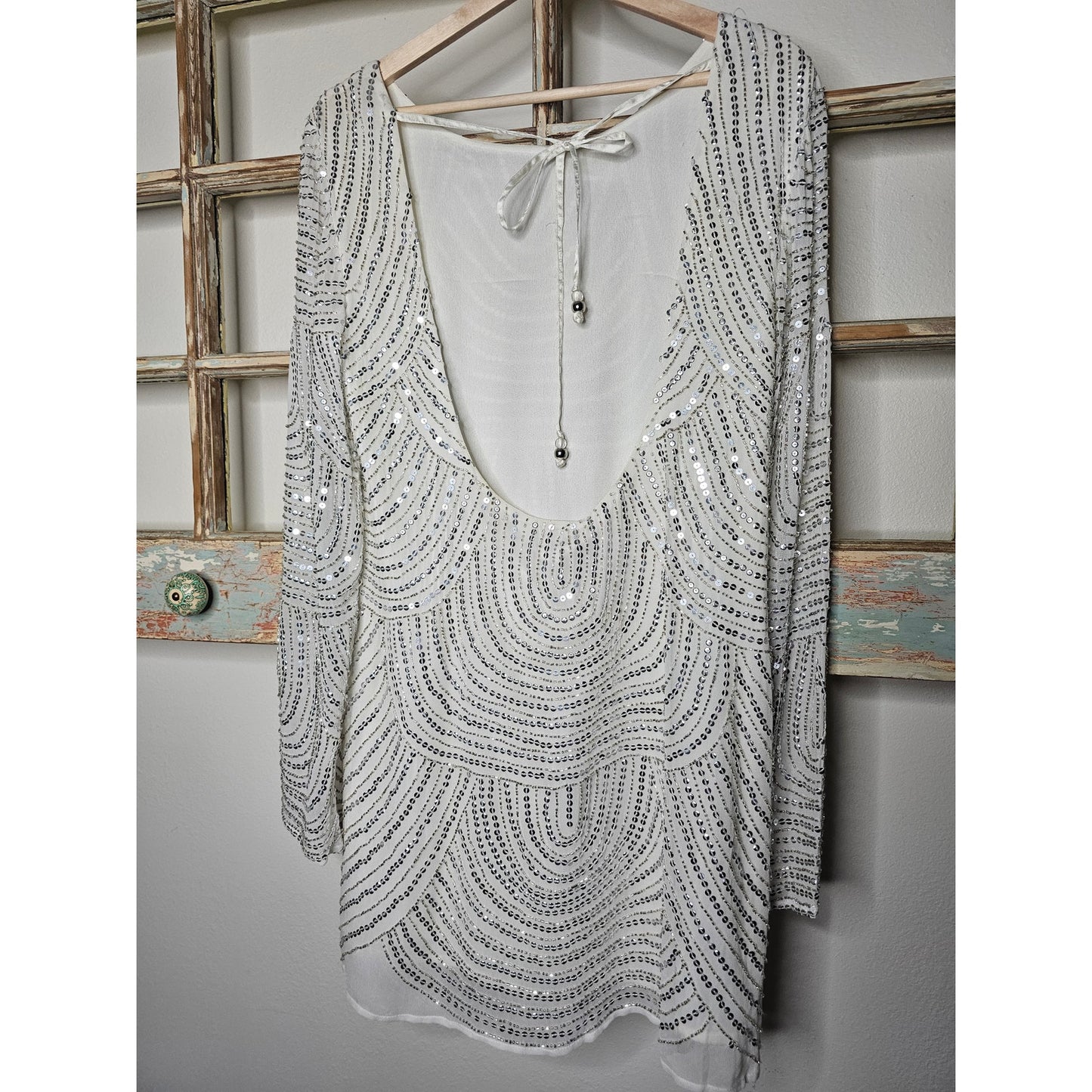 NWT Show Me Your Mumu Iggy White Sequen Dress Size XS*