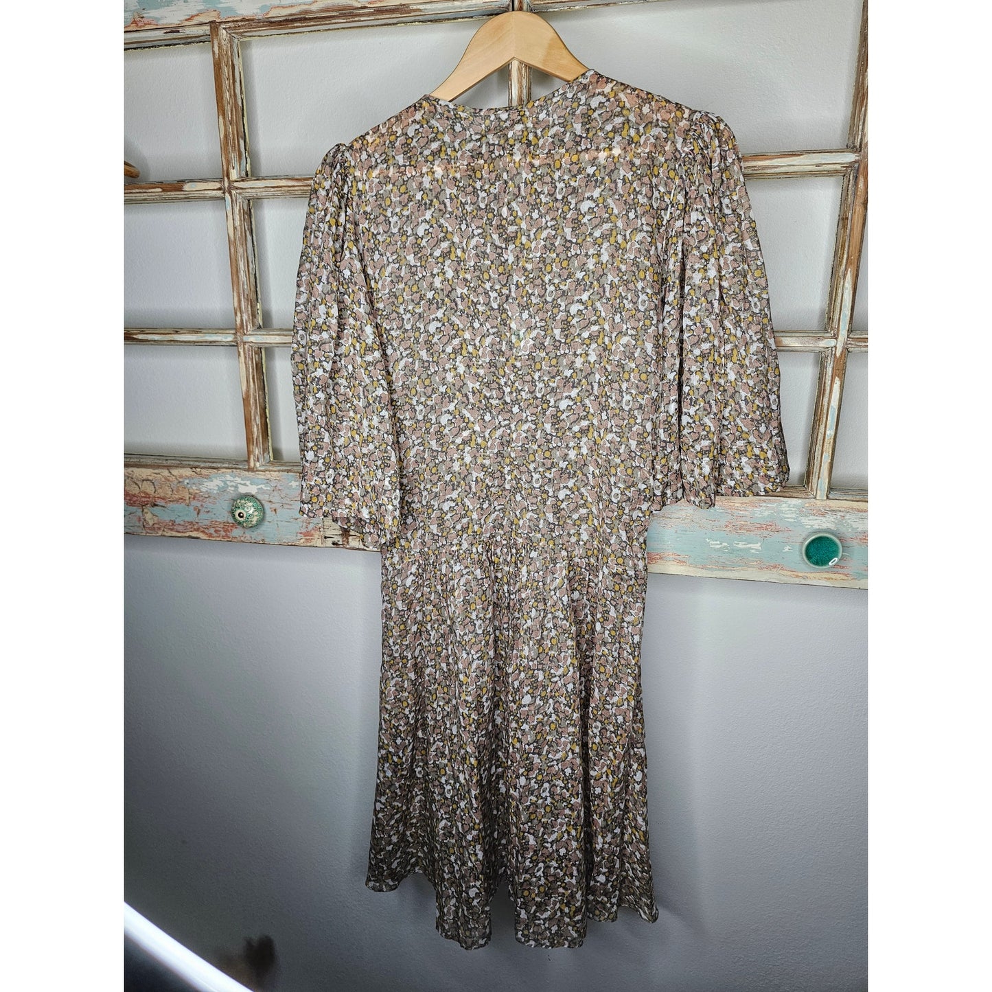 NWT Isabel Marant Etoile Women Lariji Khaki Floral Cotton Mini dress Size 42 / 10