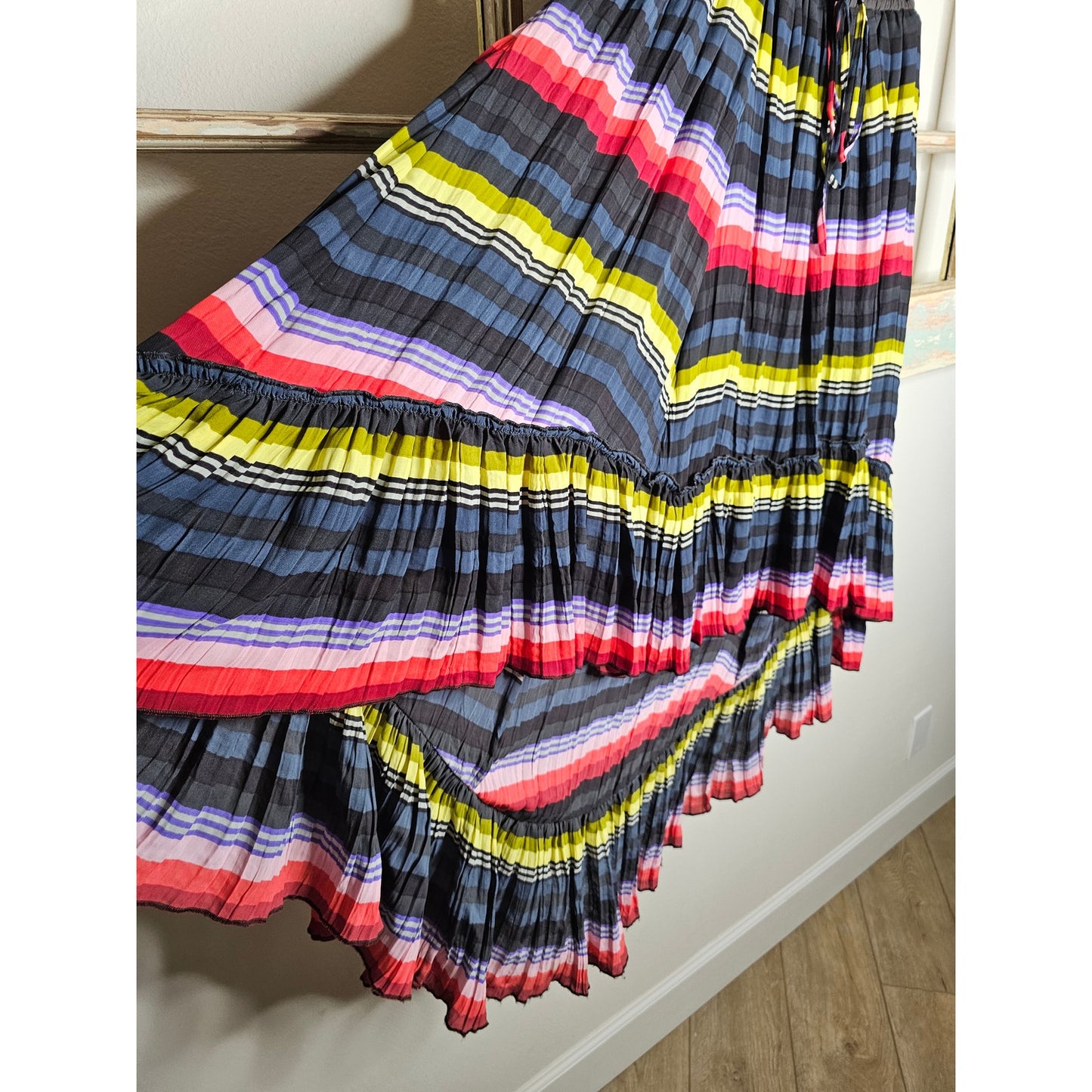 Free People Pleated High Low Cinch Waist Skirt Ladies size Medium