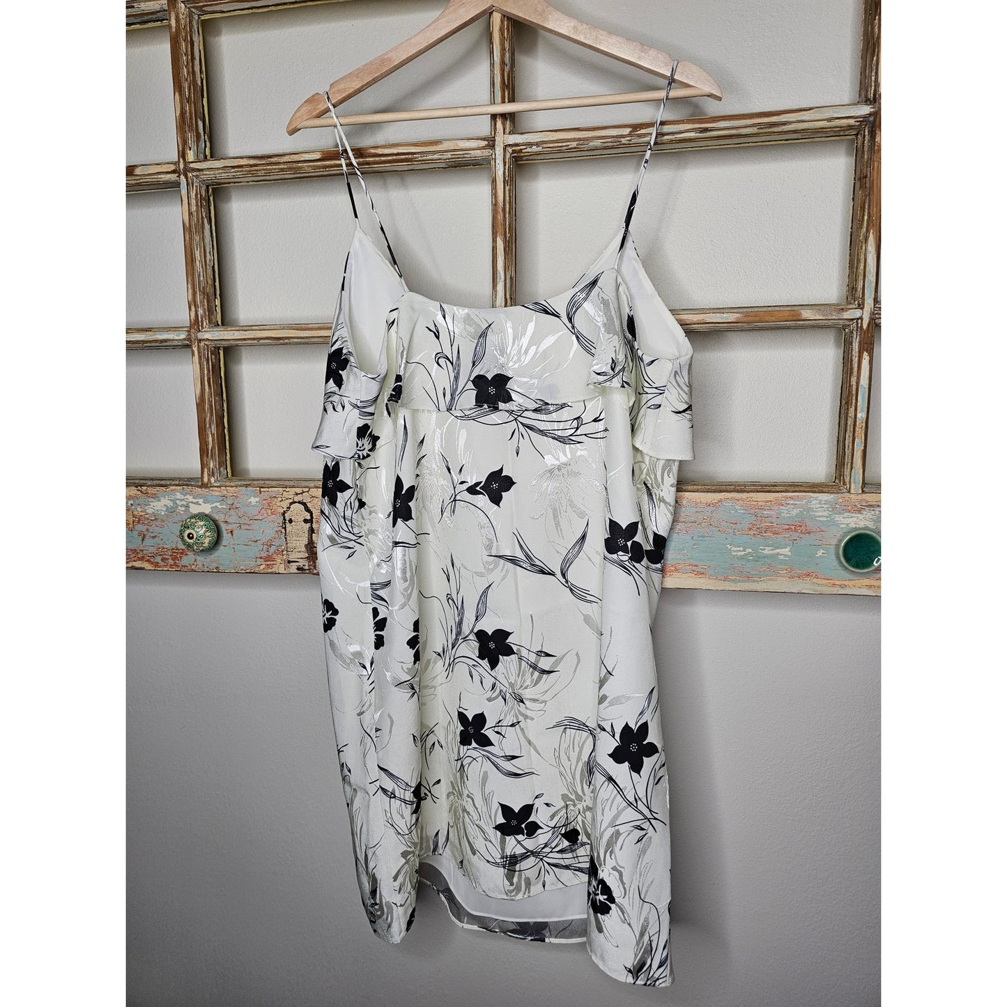 NWT Alice + Olivia Bess Floral Slip Dress Spaghetti Straps size Large