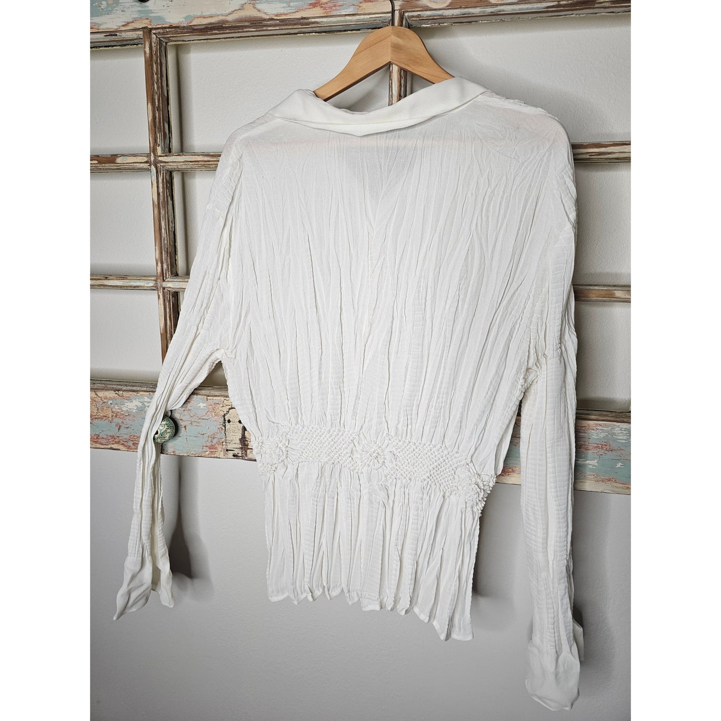Vintage Ashley Stewart Lightweight Crepe elastic waist Top Size 3X
