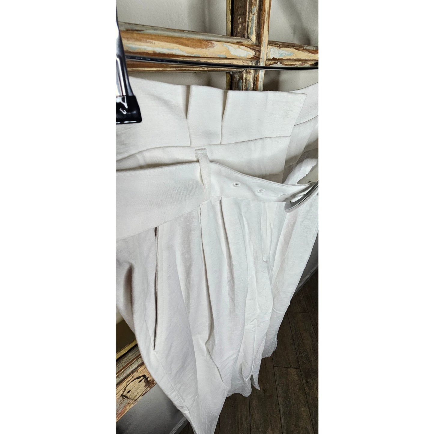 NWT Express White Linen Blend Wide Leg Dress Pants Ladies size 4R