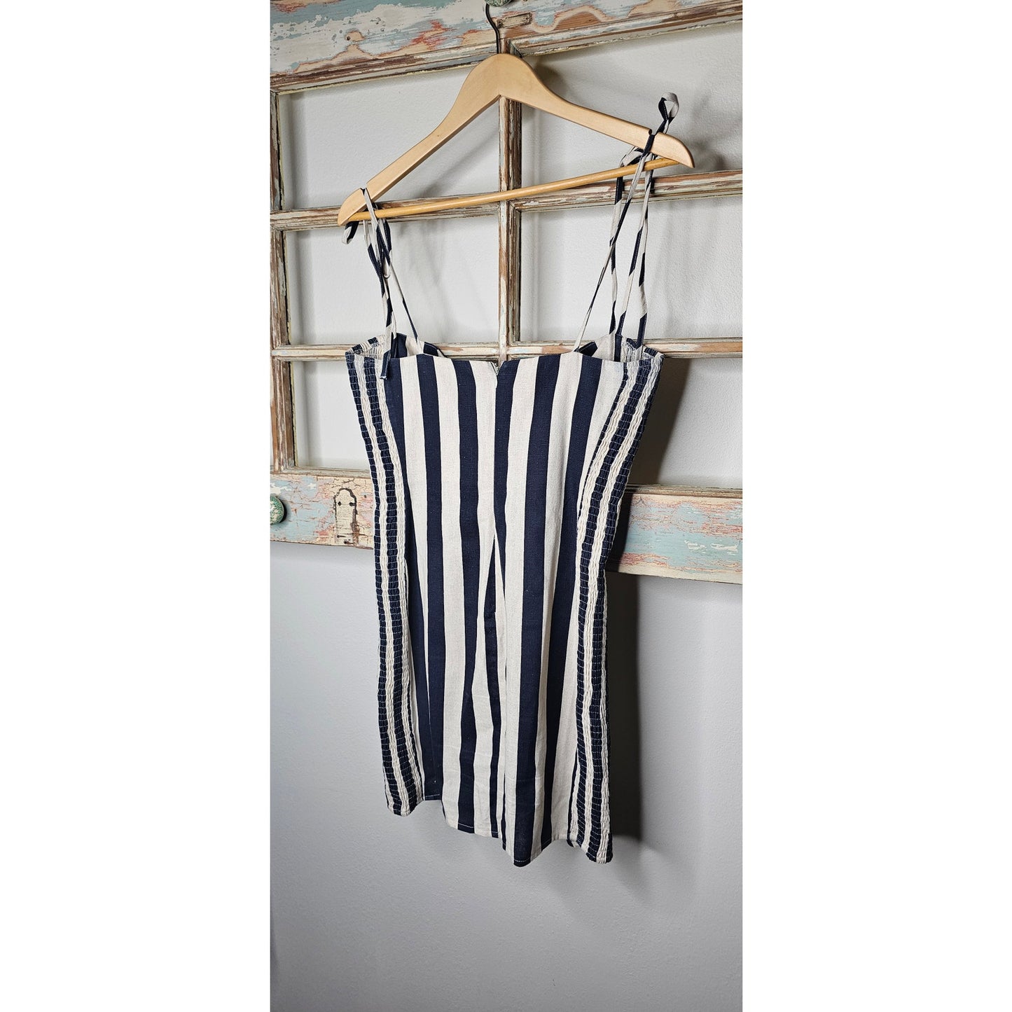 NWOT Astr The Label Linen Striped Bodycon Dress Ladies size Large