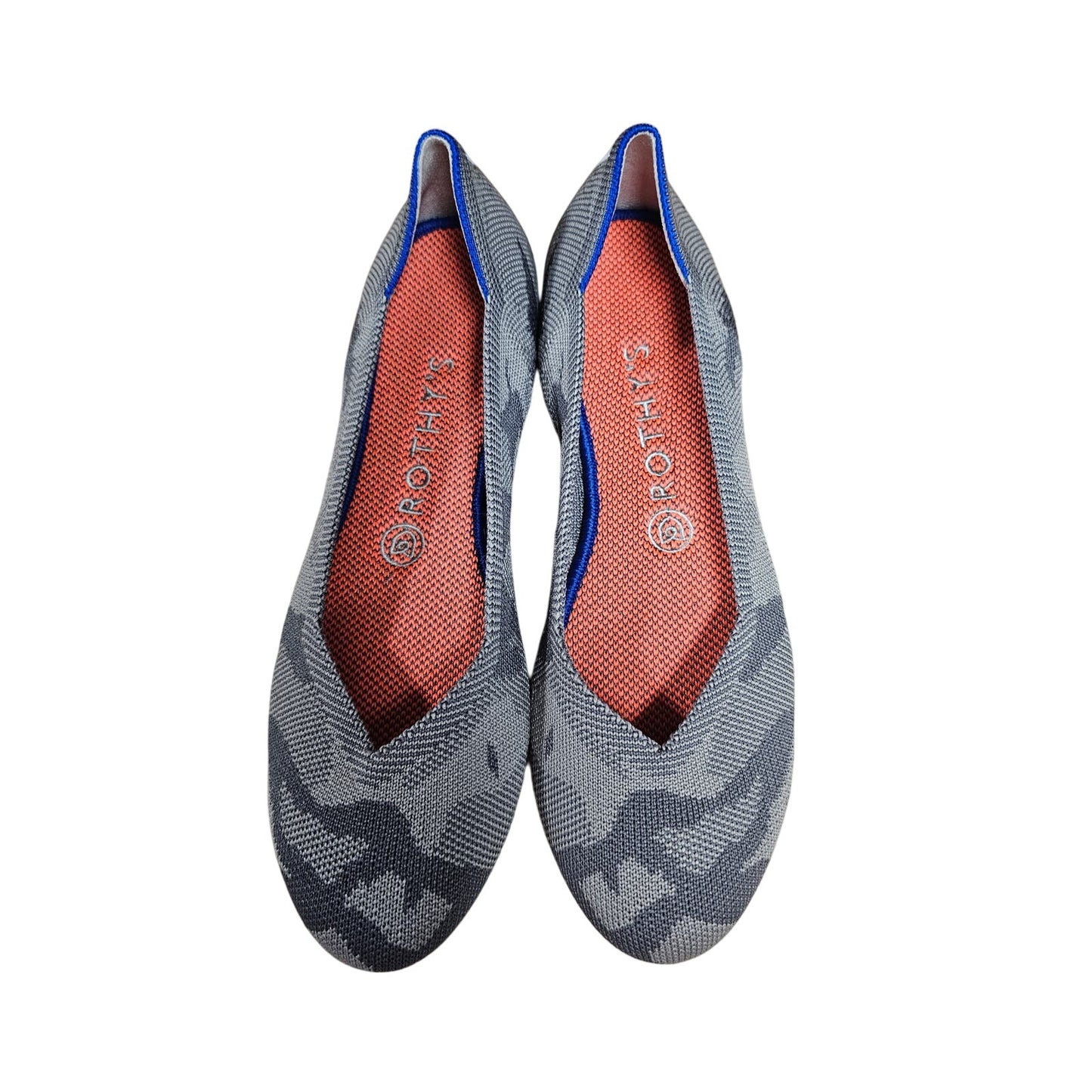 NWOB Rothy's Gray Camo Ballerina Rounded Toe Flats ladies Shoes size 8