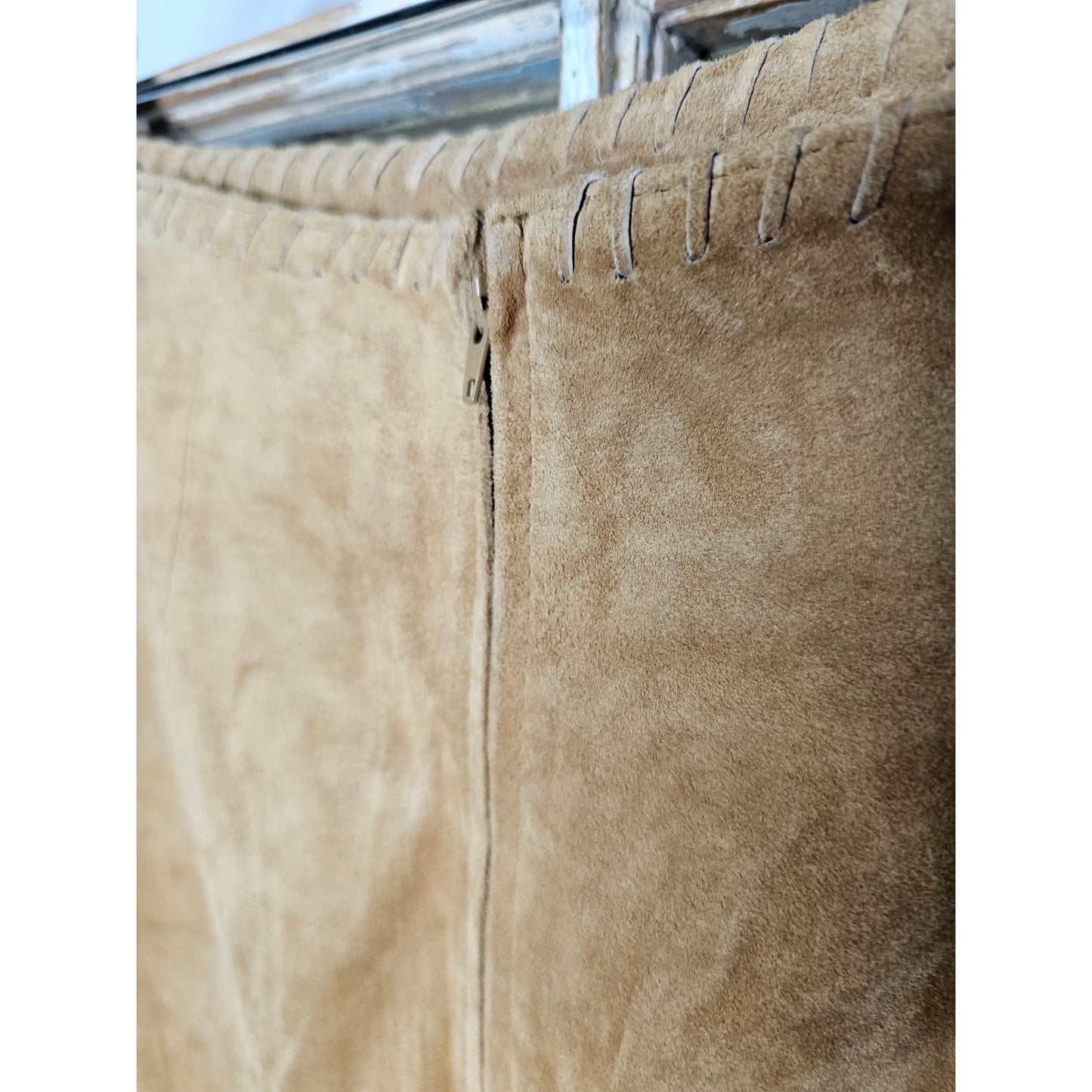 Vintage Margaret Godfrey Sued Leather Maxi Skirt ladies size 10