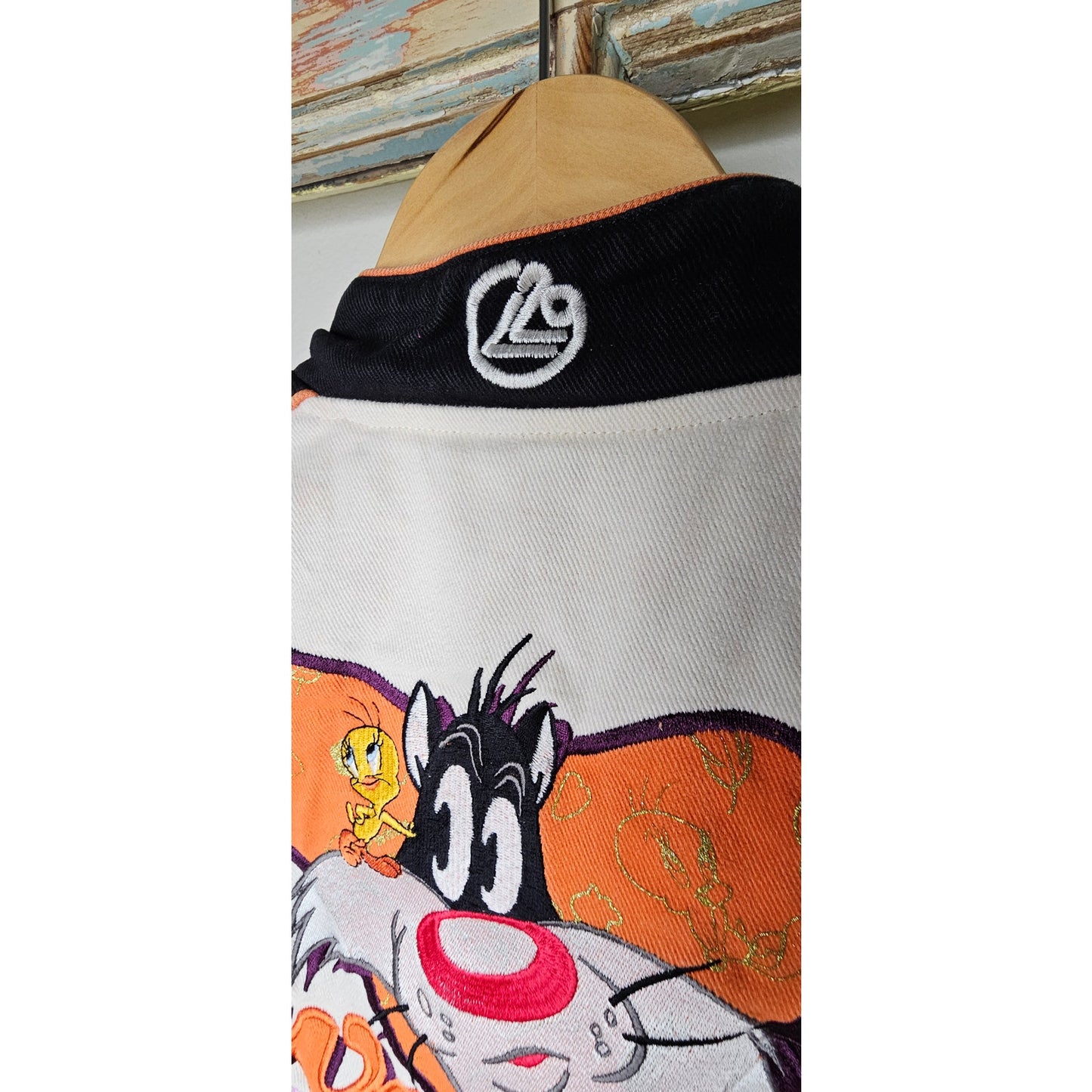 Looney Tunes Tweety Bird Sylvester Embroidered Racing Lot29 Youth large Jacket