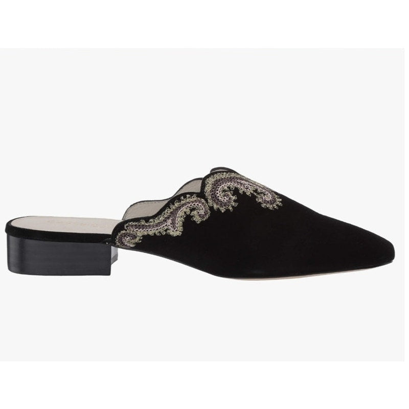 NWOB Bettye Muller Womens Embroidered Fortune Mule leather size 7