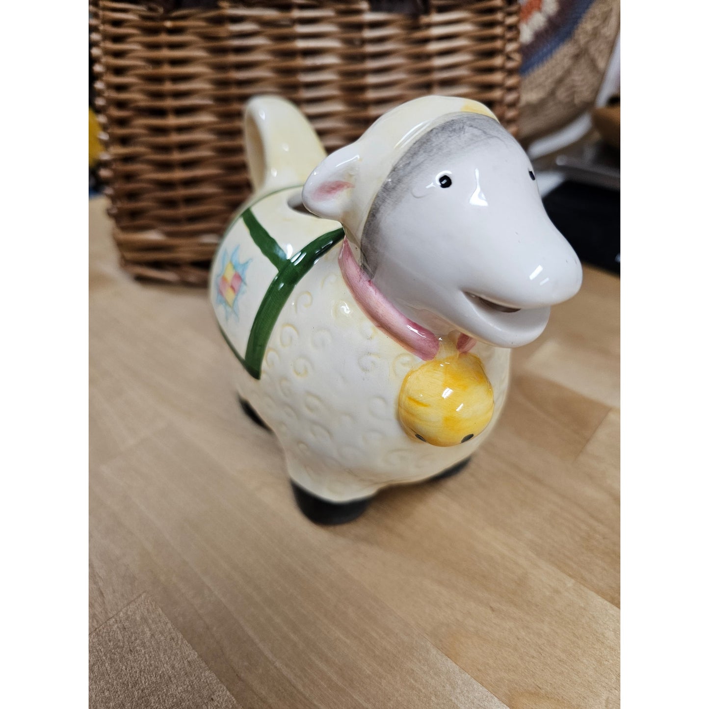 Vintage Ceramic Sheep Lamb Creamer / Pen Holder / Planter