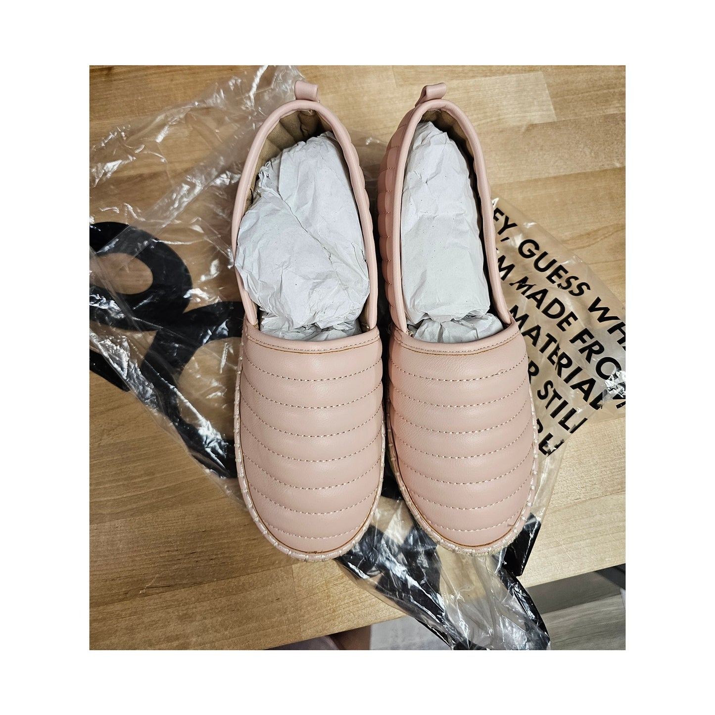 NWT ASOS Design Jack Quilted Flatform Pink Espadrilles Womens Size 6
