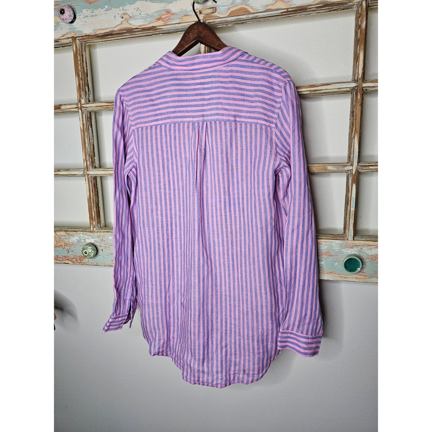 Gap Linen Oversized Boyfriend Button up Striped Shirt Ladies size XS
