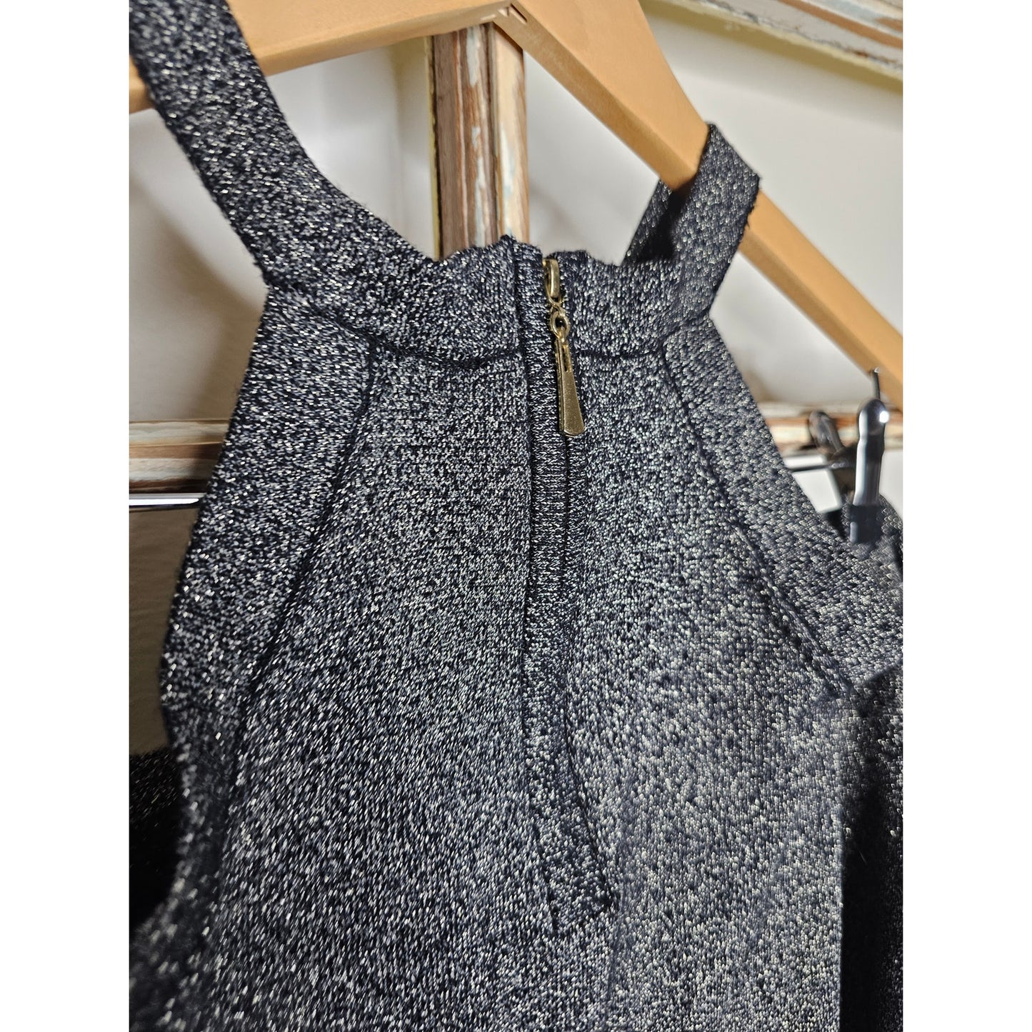 NWOT Torrid Size 2 18/20 Black & Gold Metallic Cold Shoulder Sweater
