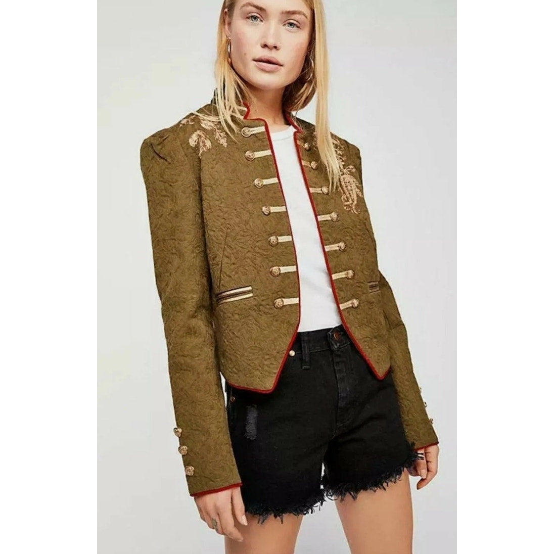 Free People Lauren Band Military Vibe Jacket Ladies size Medium