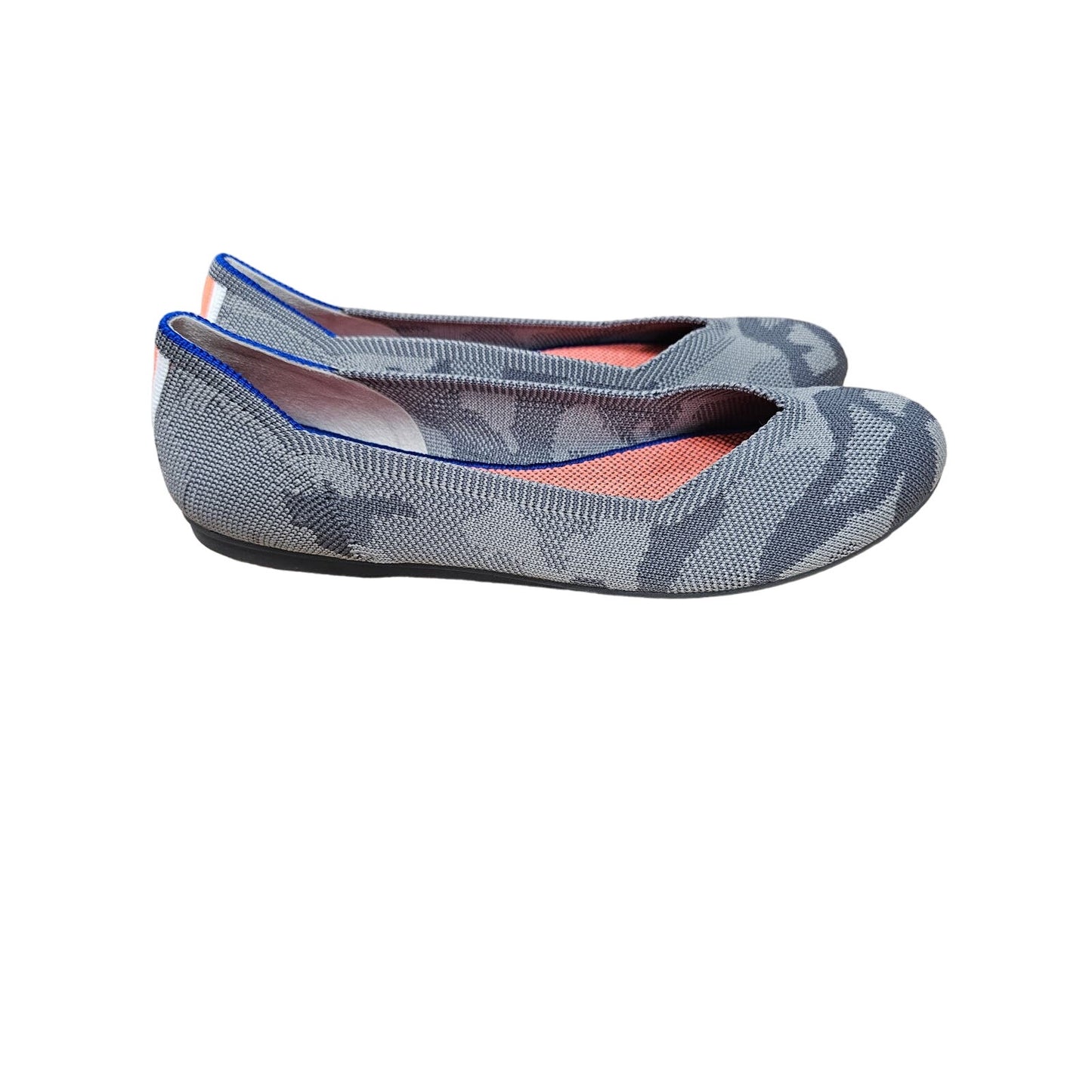 NWOB Rothy's Gray Camo Ballerina Rounded Toe Flats ladies Shoes size 8