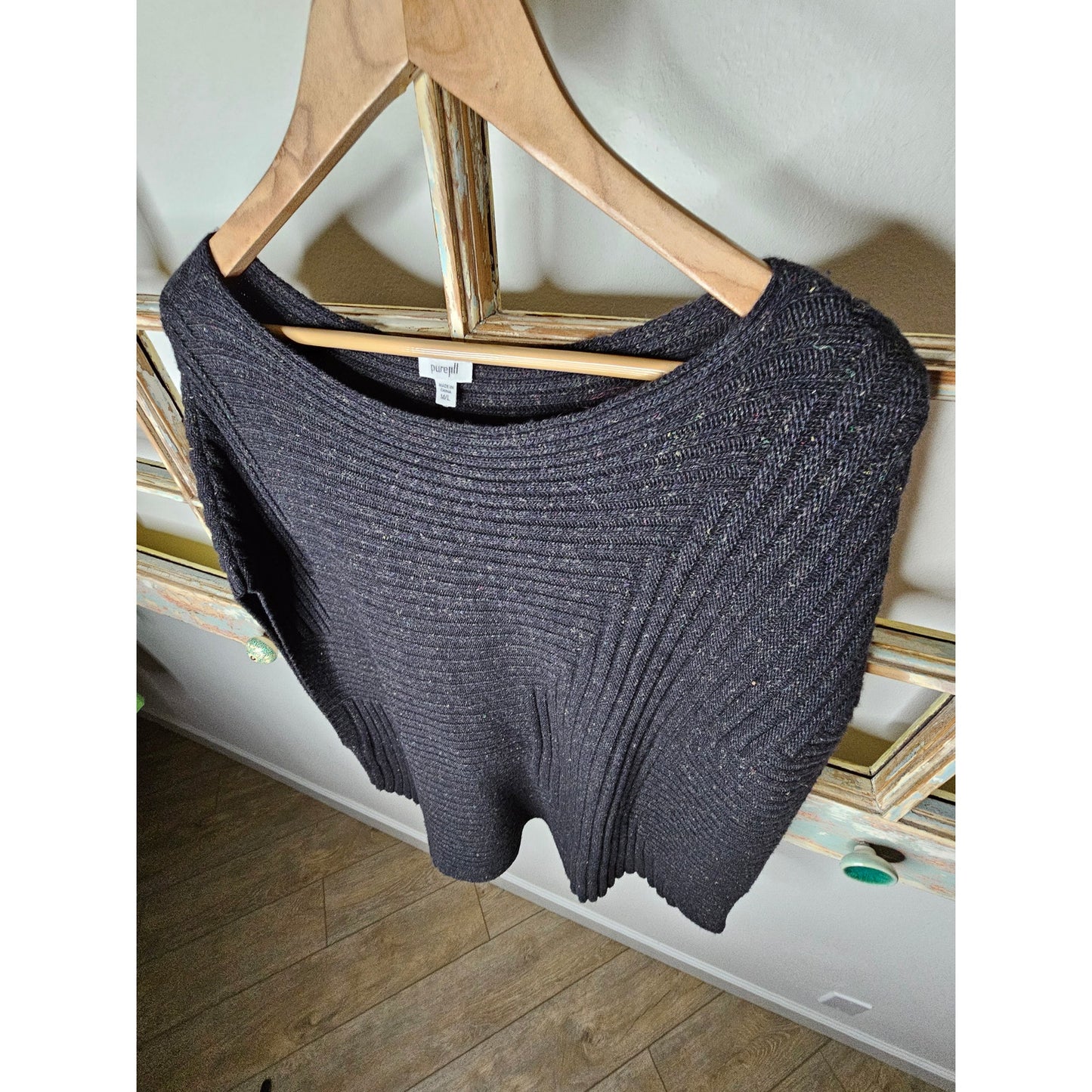 J.Jill PureJill Pullover Ribbed Knit Wool blend Gray Vest Ladies size Large