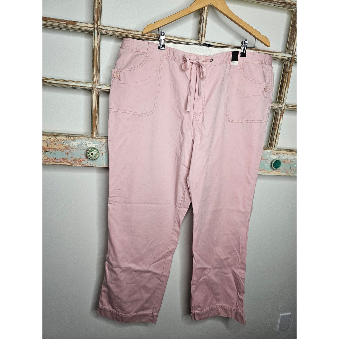 NWT Women's Pale Pink Venezia Drawstring Pants with pockets Size 24