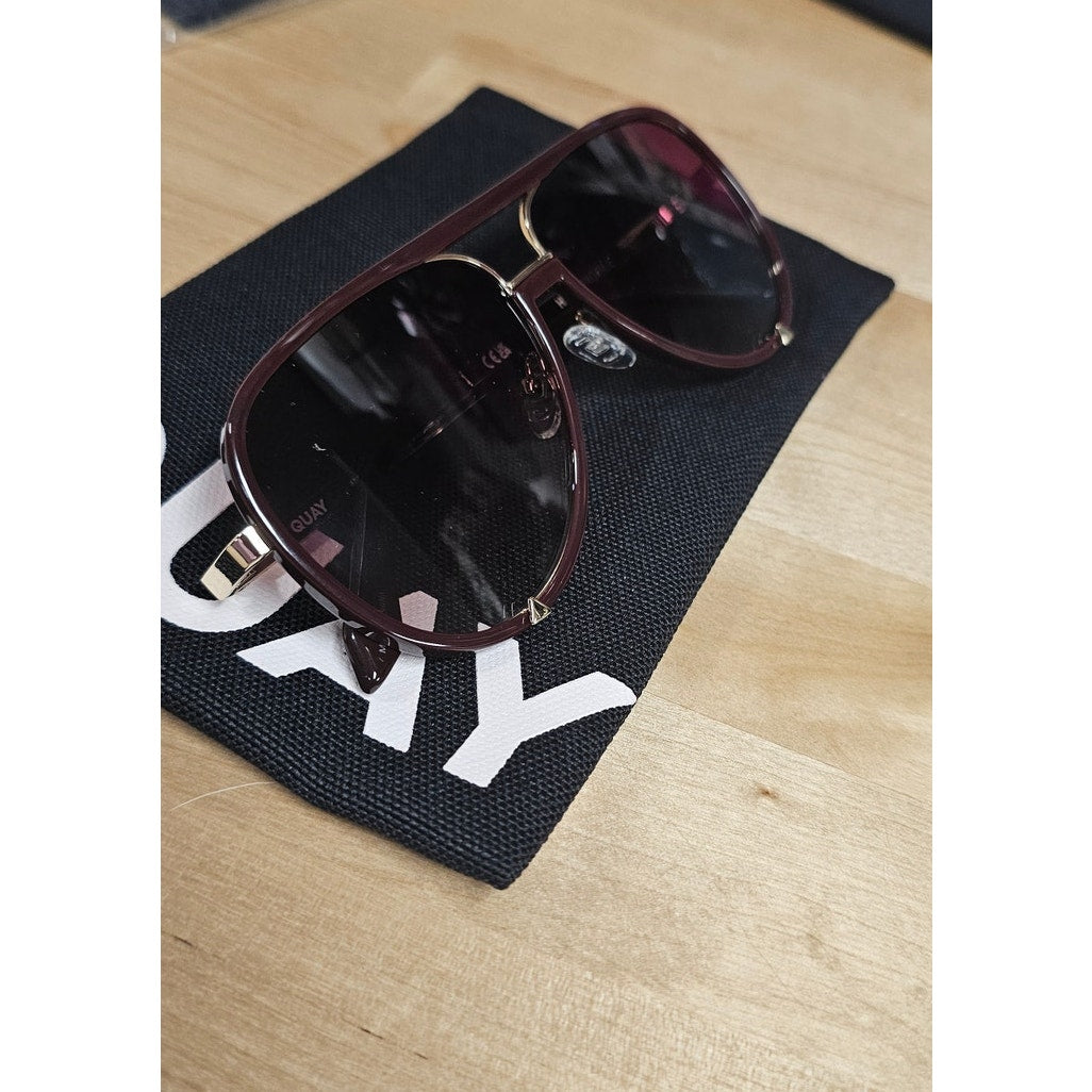 NIB Quay High Profile Espresso Frame & Brown Lens Unisex Sunglasses