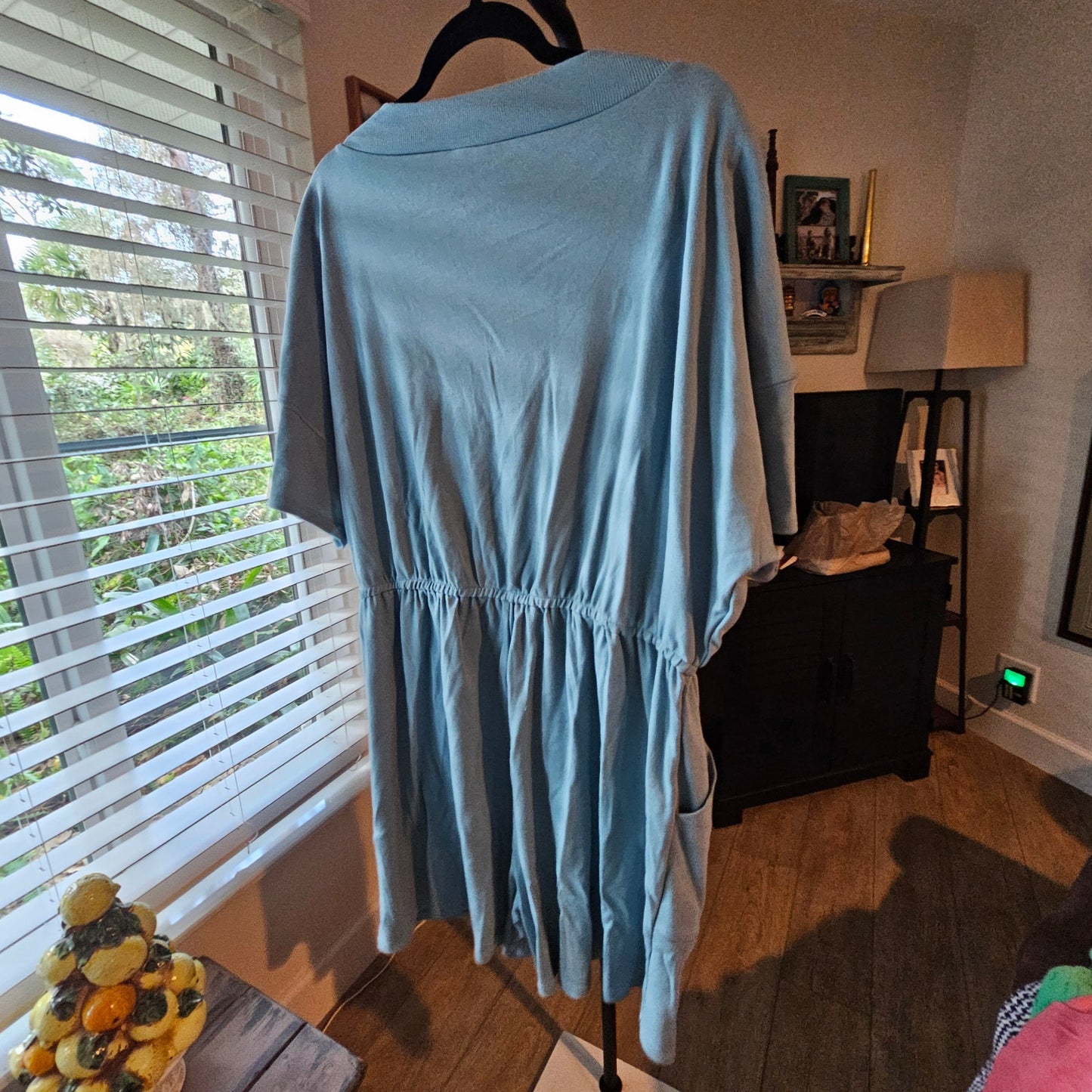 Plus Short All / Romper V-neck W/ Pockets and elastic waist 3X