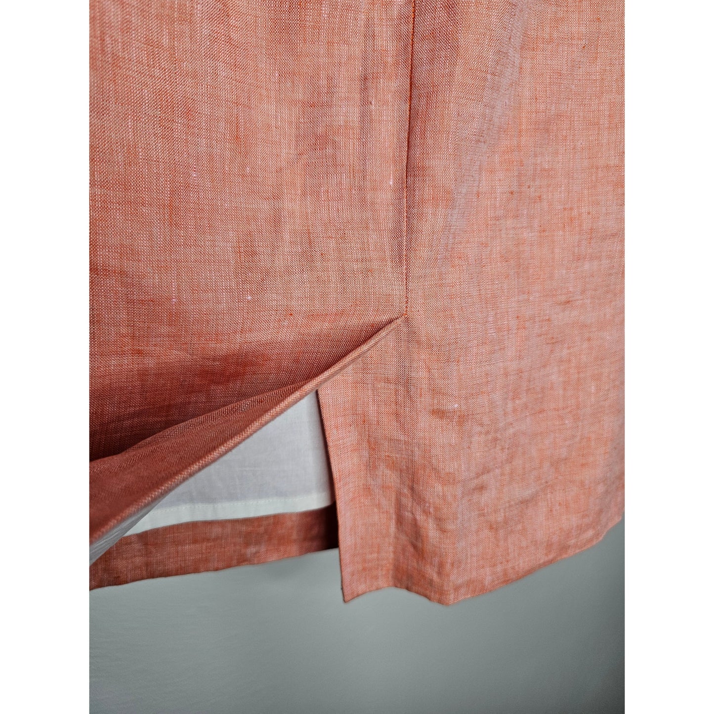 J.Crew Linen Marled Light Red Knee Length Lined Skirt Size 6