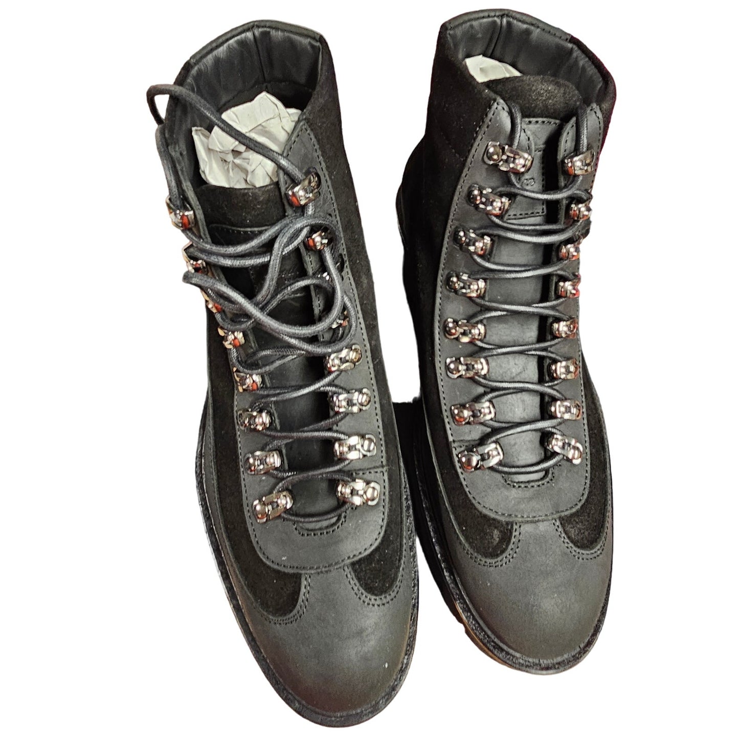 NIB Good man Brand Black Leather/ Suede Hiking Boots Mens Size 9.5
