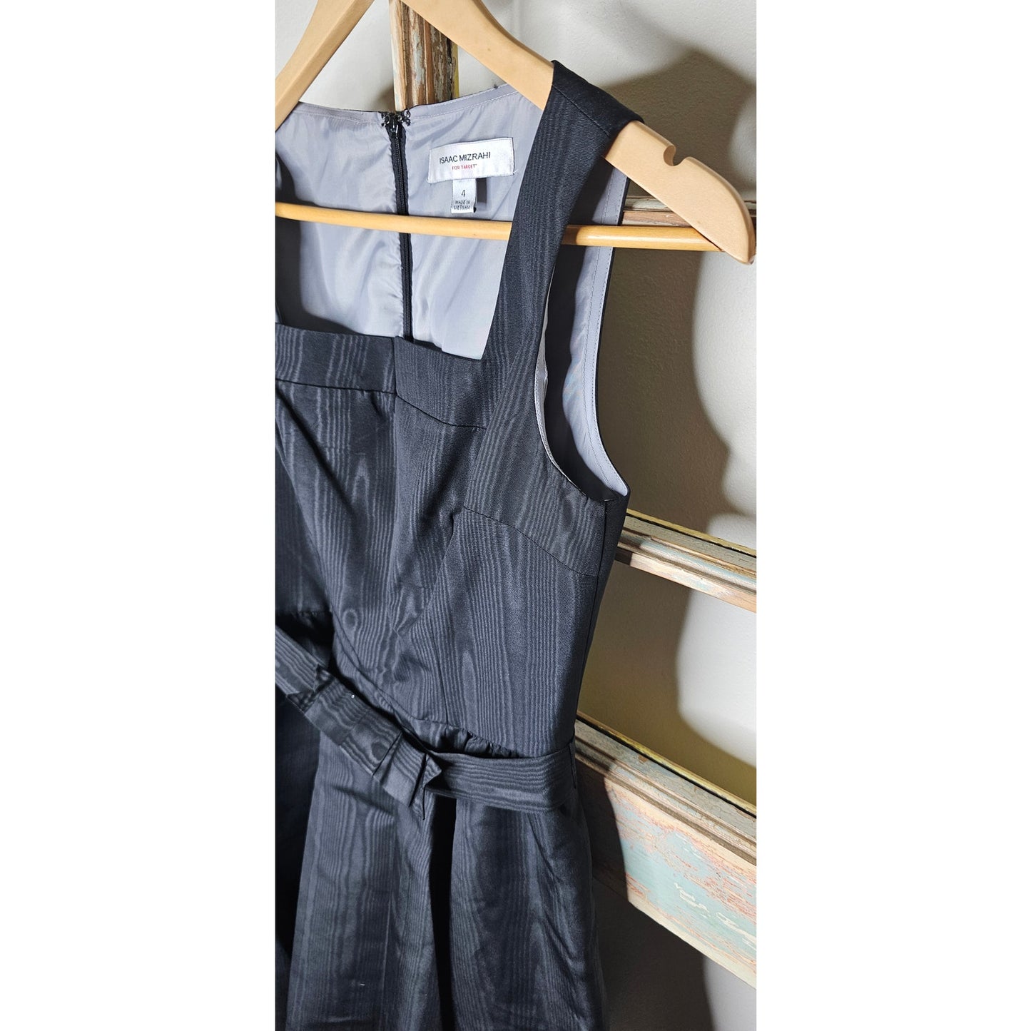 NWOT Isaac Mizrahi Black Belted Fit & Flare Party Dress size 4