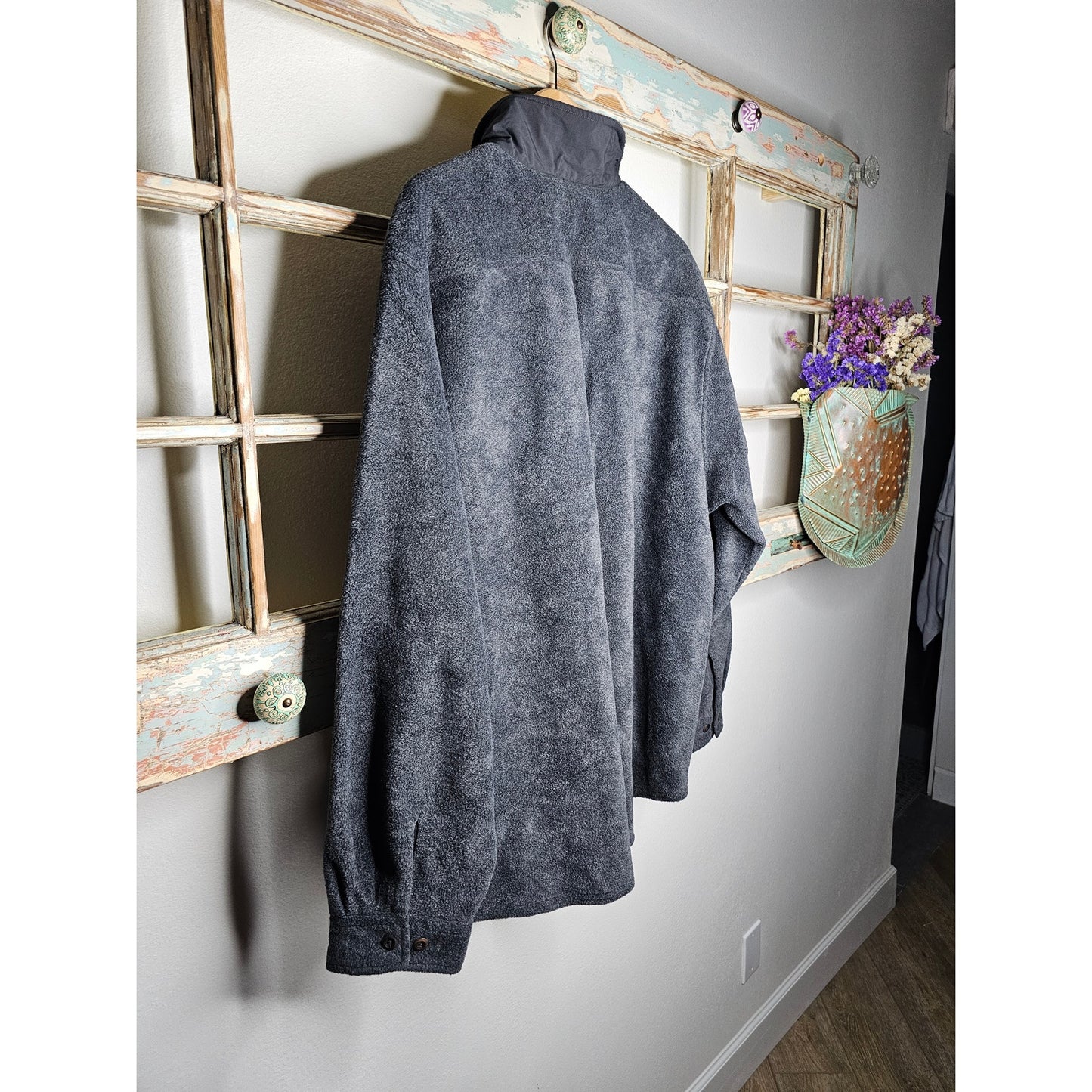 L.L Bean Dark Grey Fleece Zip Up Jacket Size XL