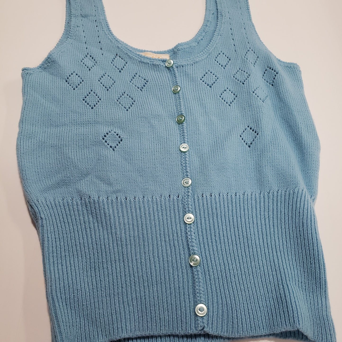 Vintage Blue Sleeveless Sweater Ladies size Medium